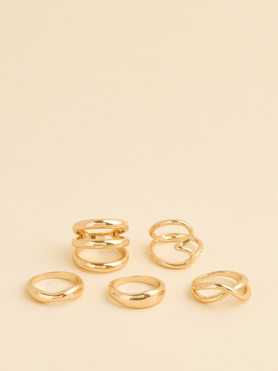 Pack of 5 - Assorted Metallic Ring