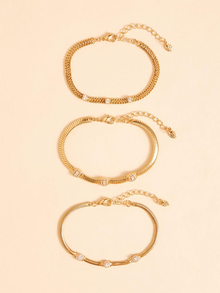 Pack of 3 - Embellished Bracelet with Lobster Clasp