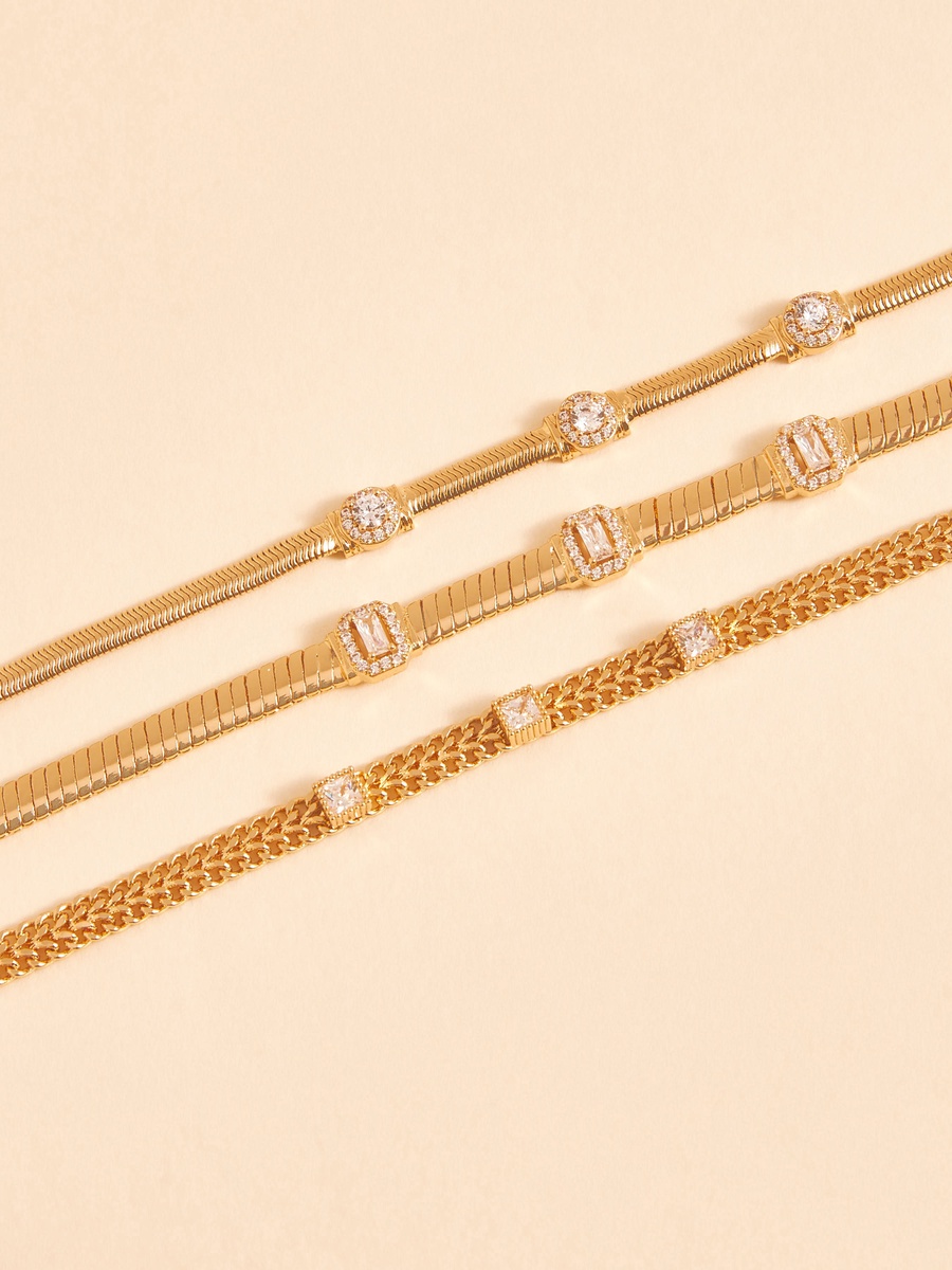 Pack of 3 - Embellished Bracelet with Lobster Clasp