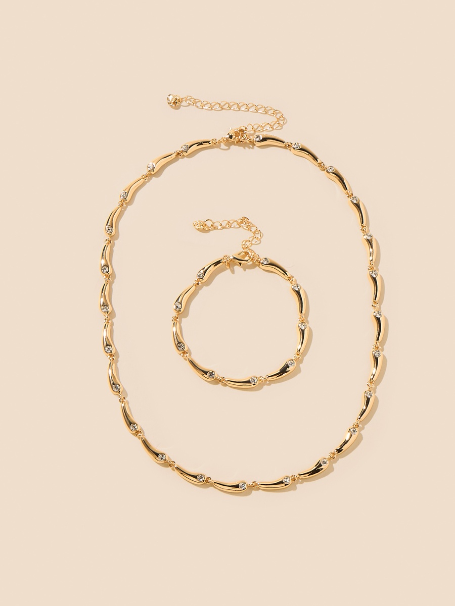 Embellished Necklace and Bracelet Set