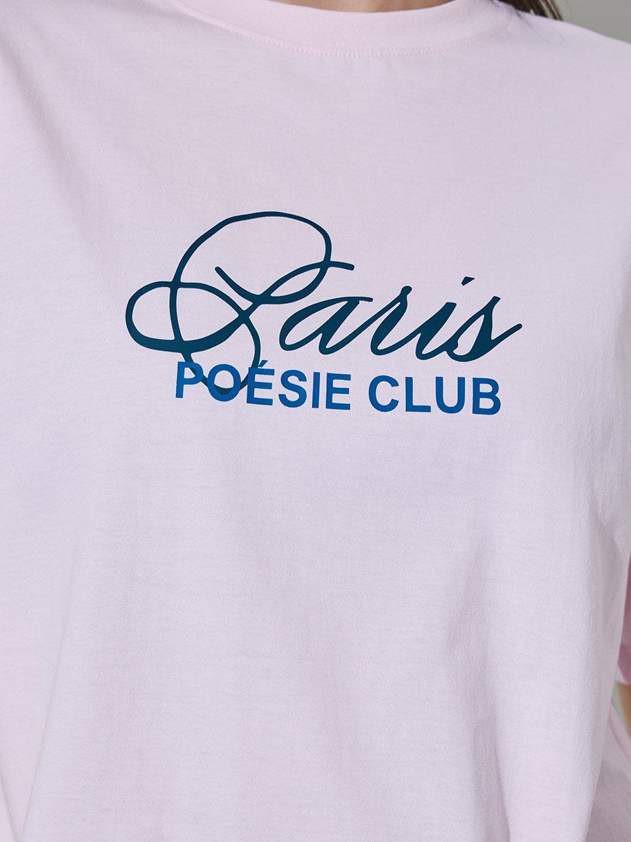 Pink Slogan Print Oversized Cotton T-Shirt