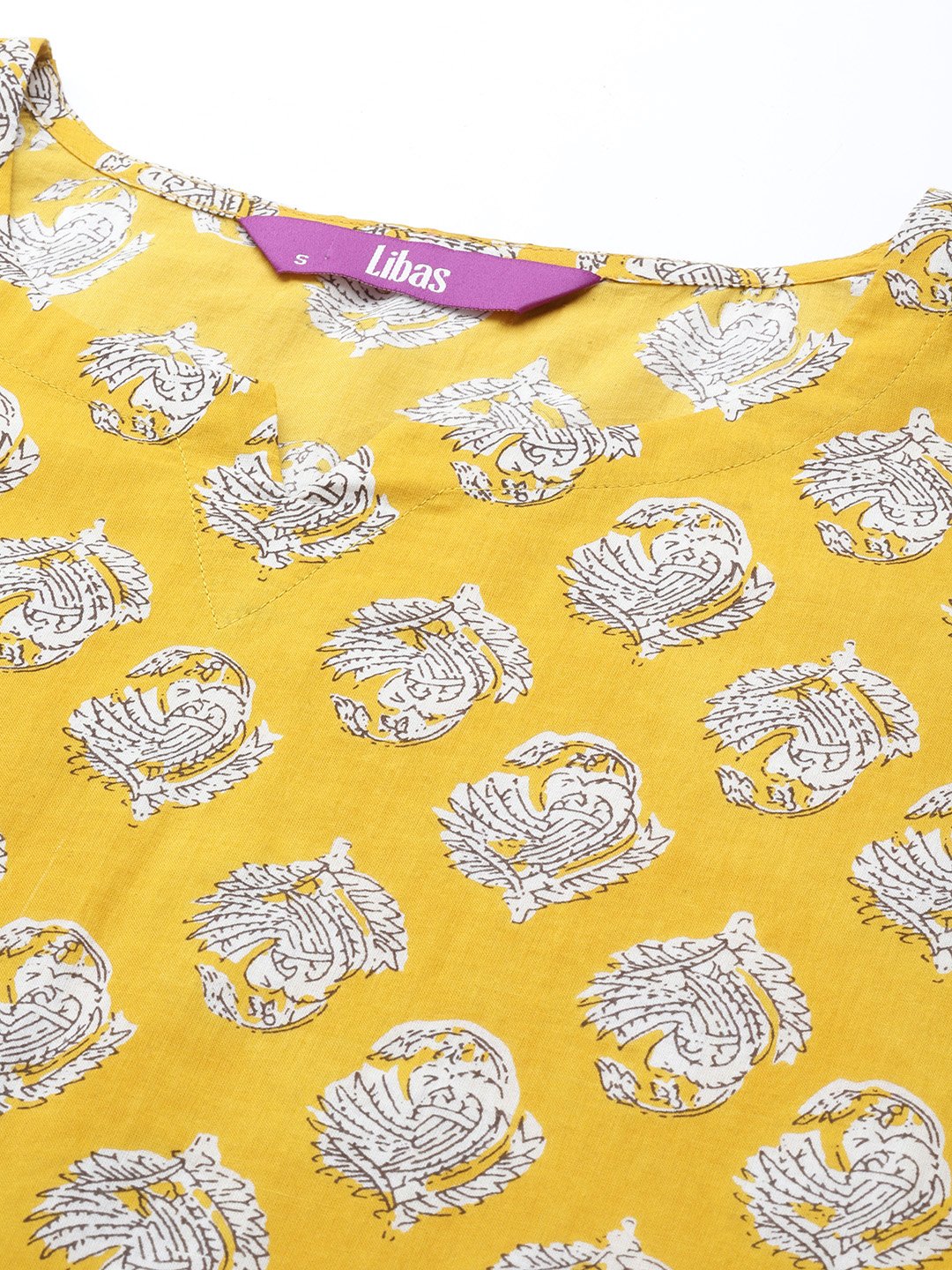 Mustard Printed Cotton Pyjama Set