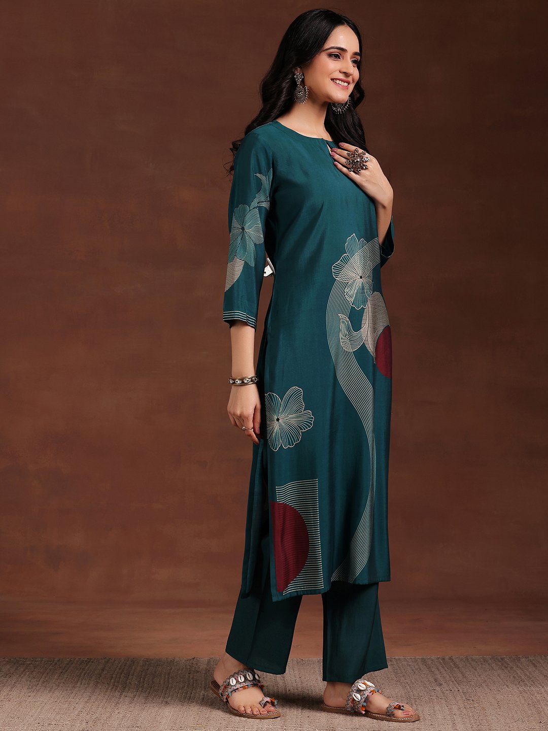 Blue Printed Kurta Set