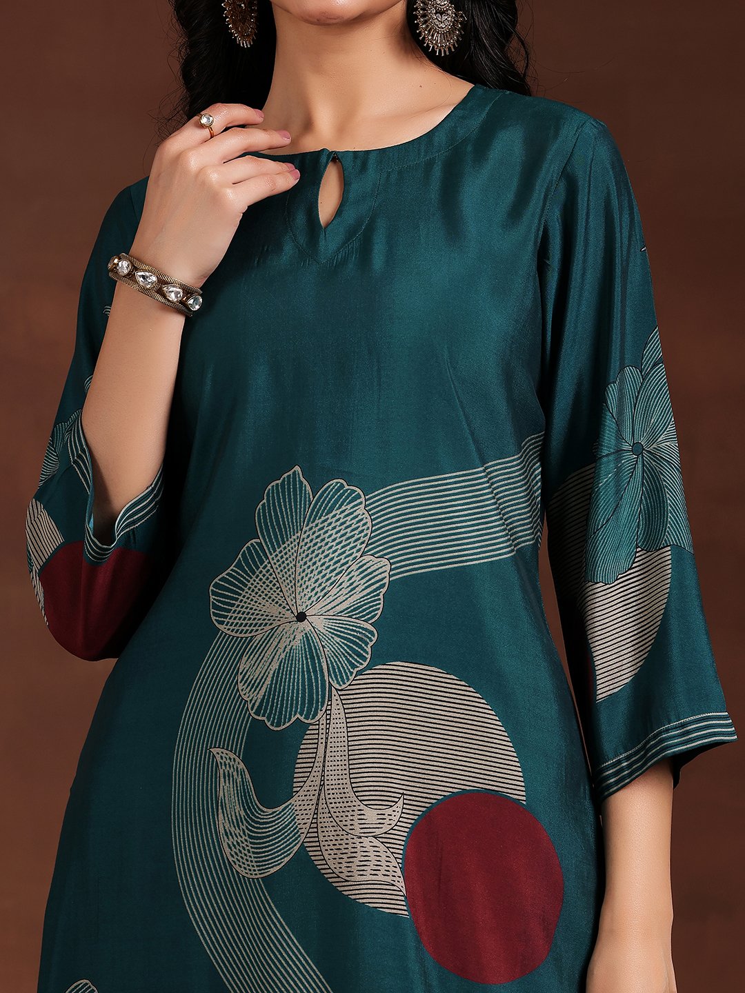 Blue Printed Kurta Set