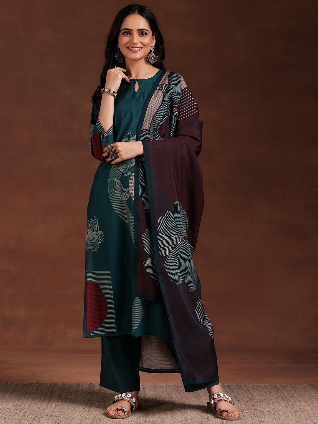 Blue Printed Kurta Set