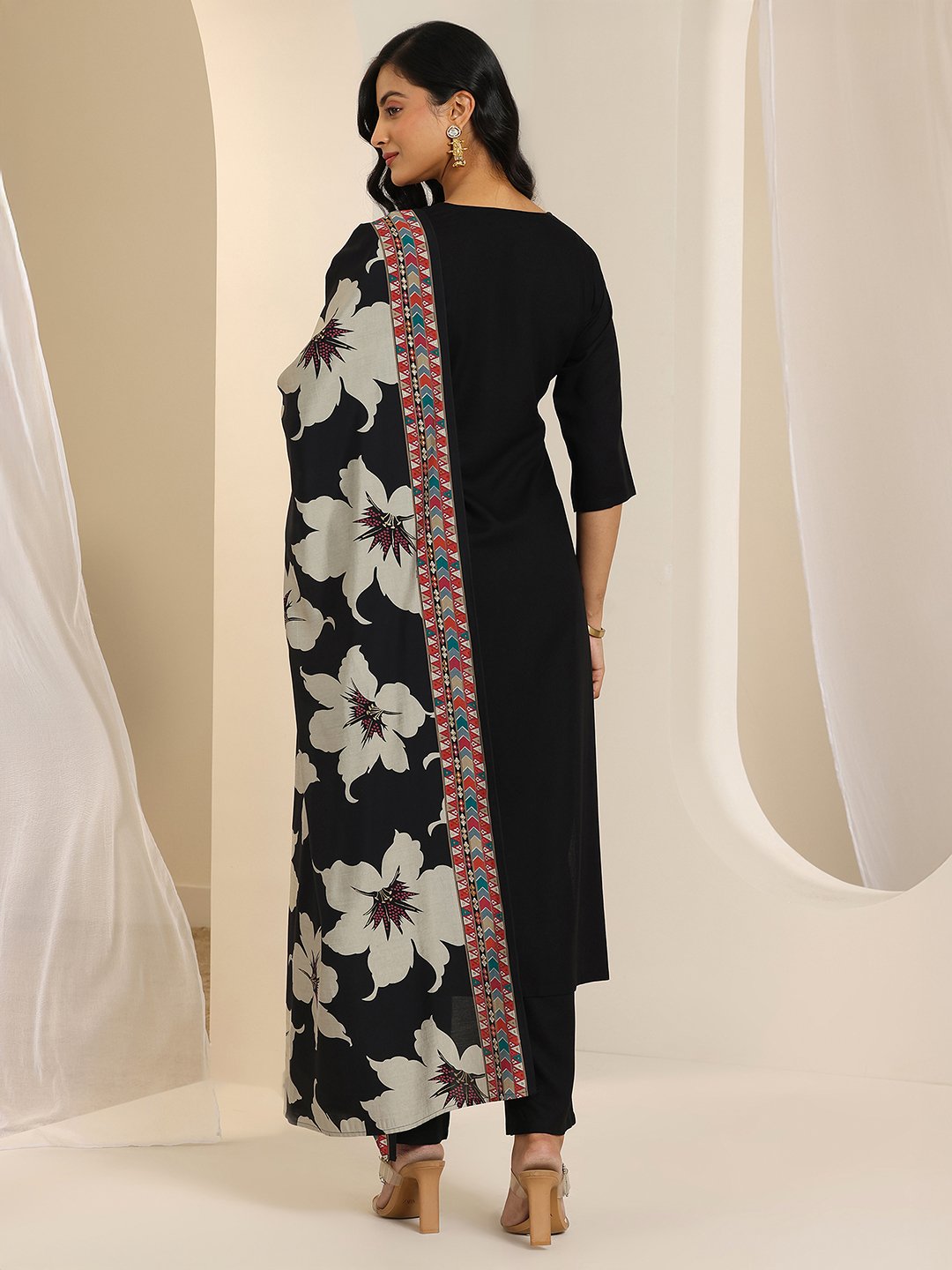 Black Embroidered Kurta Set