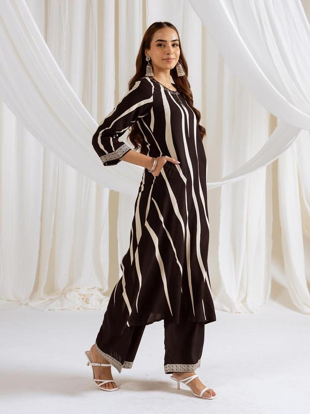 Rayon Printed Straight Kurta and Pants Set