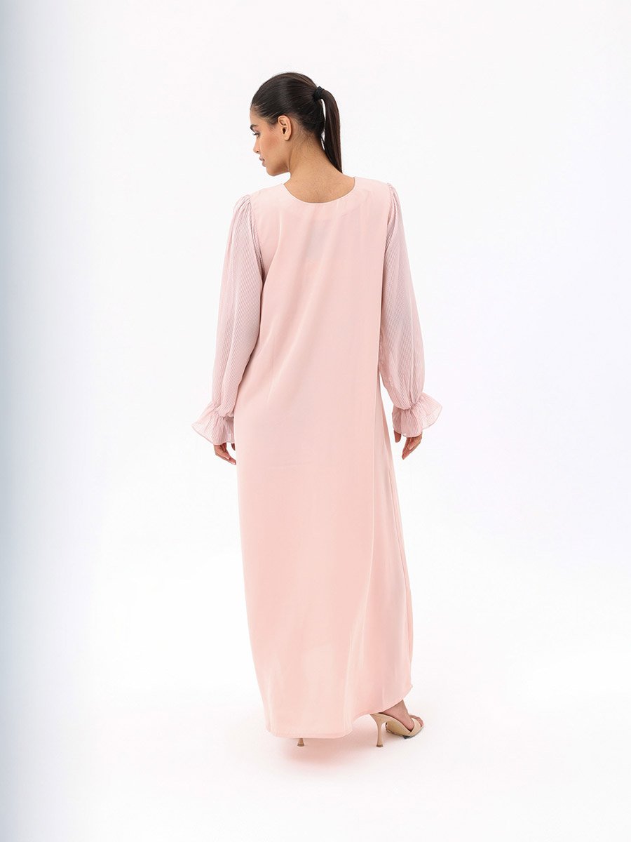 Peach Embellished Modest Dress