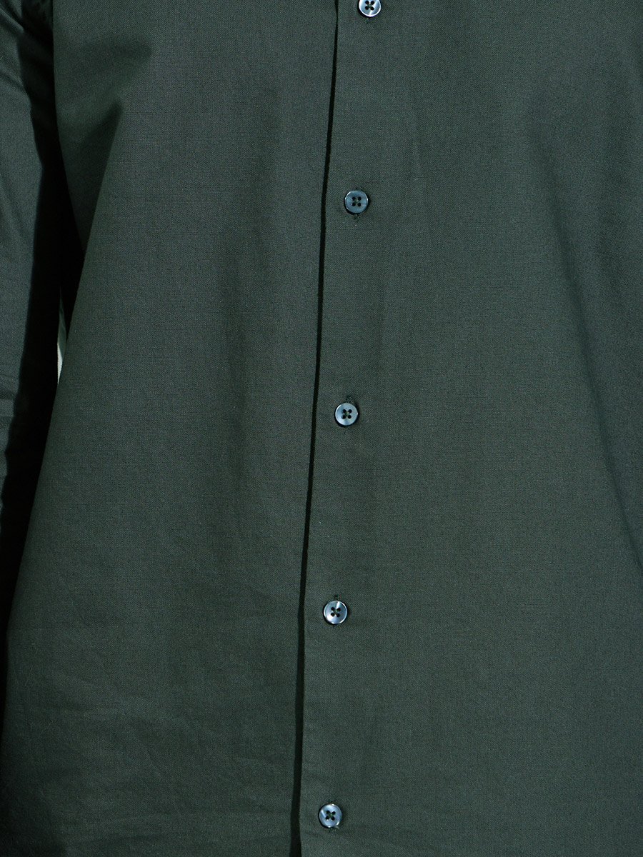 Men Olive Solid Regular Fit Oxford Shirt