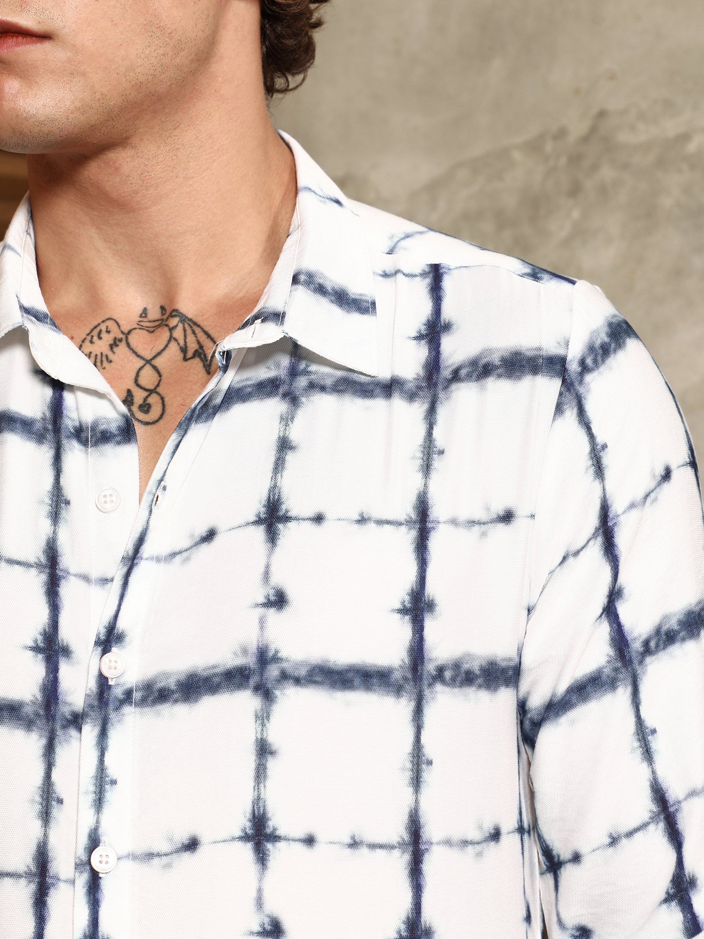Men White Checked Regular Shirt
