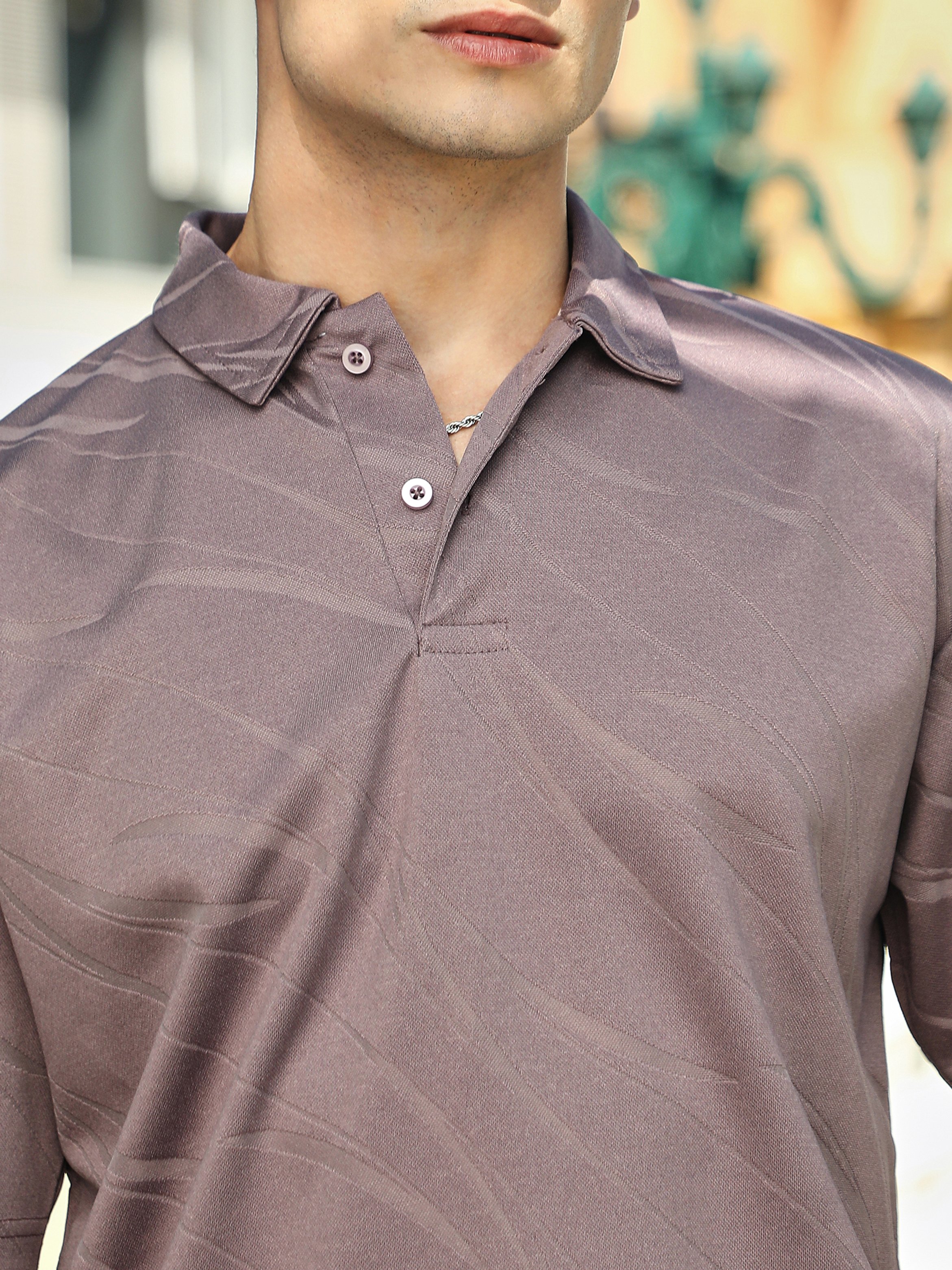 Men Pastel Purple Short Sleeve Polo