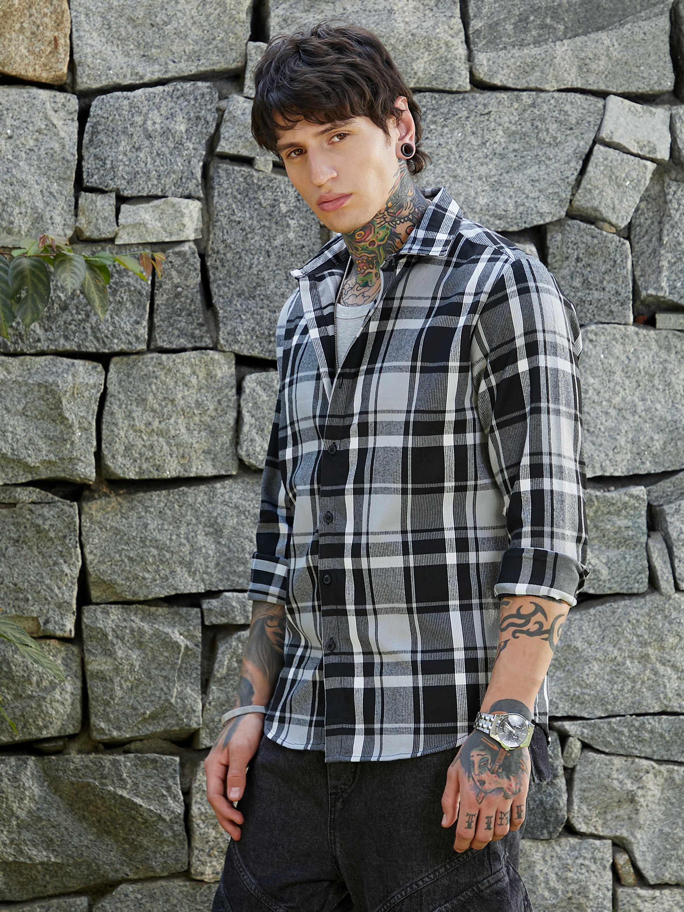 Men Checked Relaxed Fit Shirt