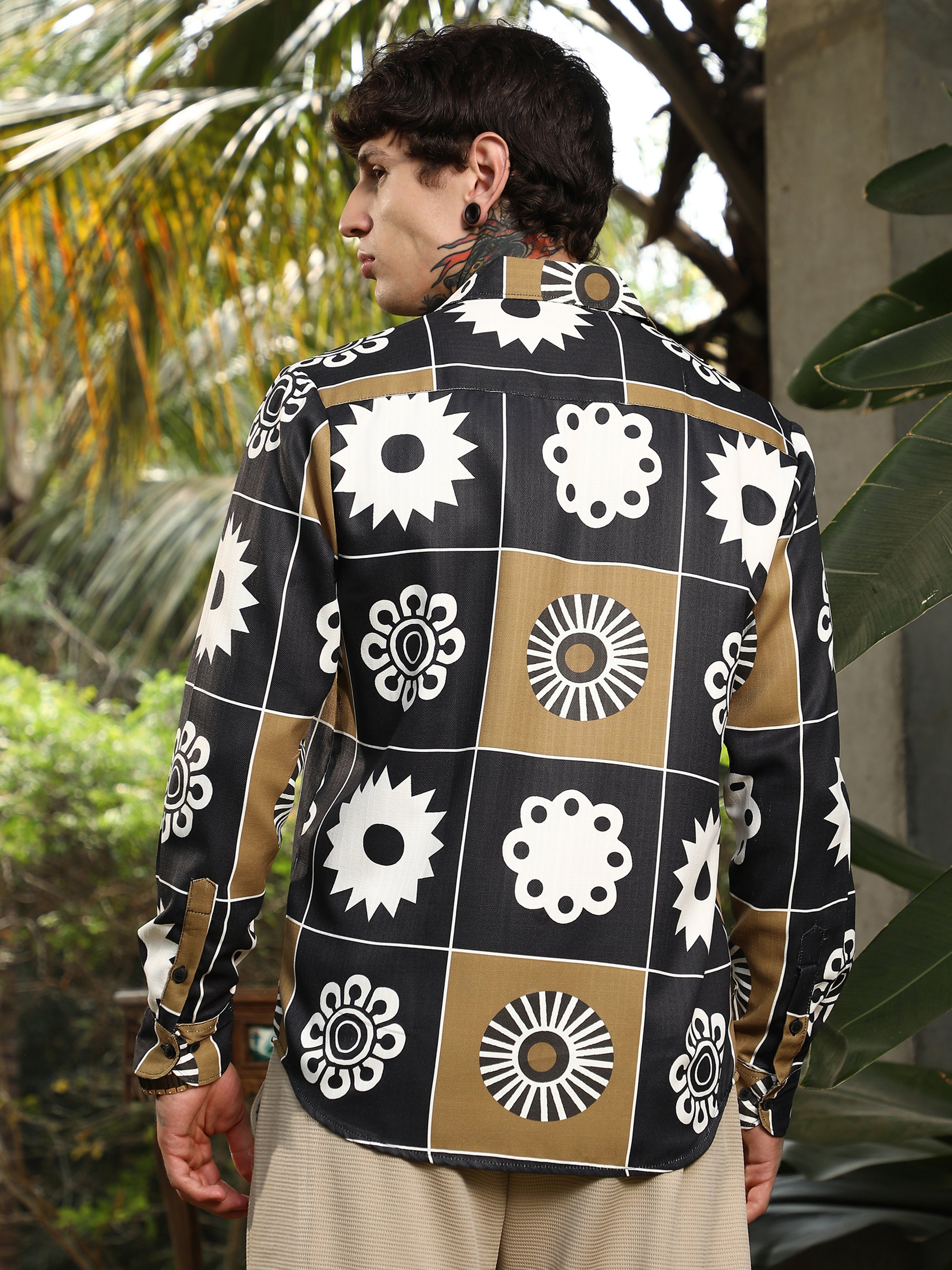 Men Retro Floral Print Shirt