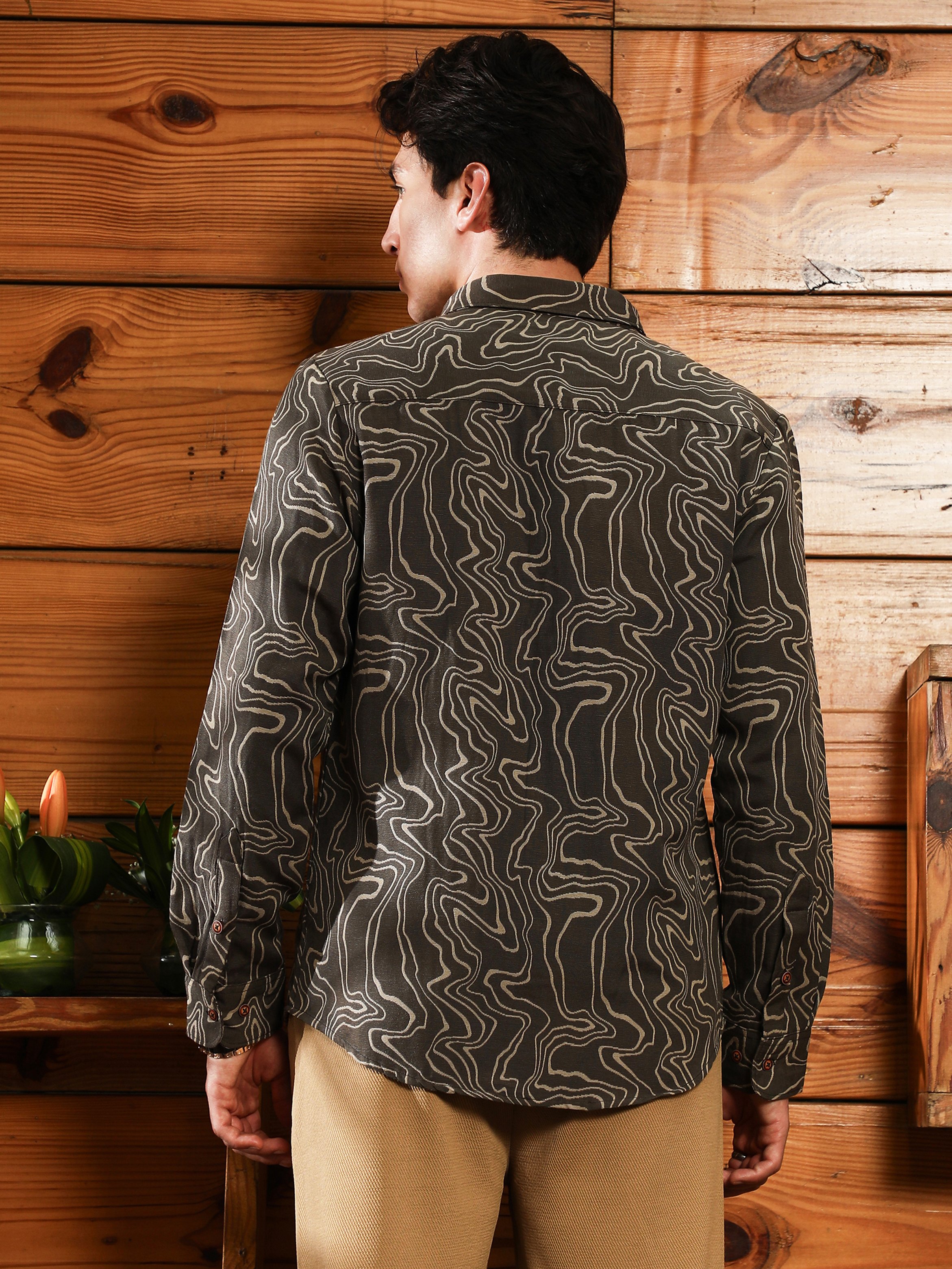 Men Textured Jacquard Shirt