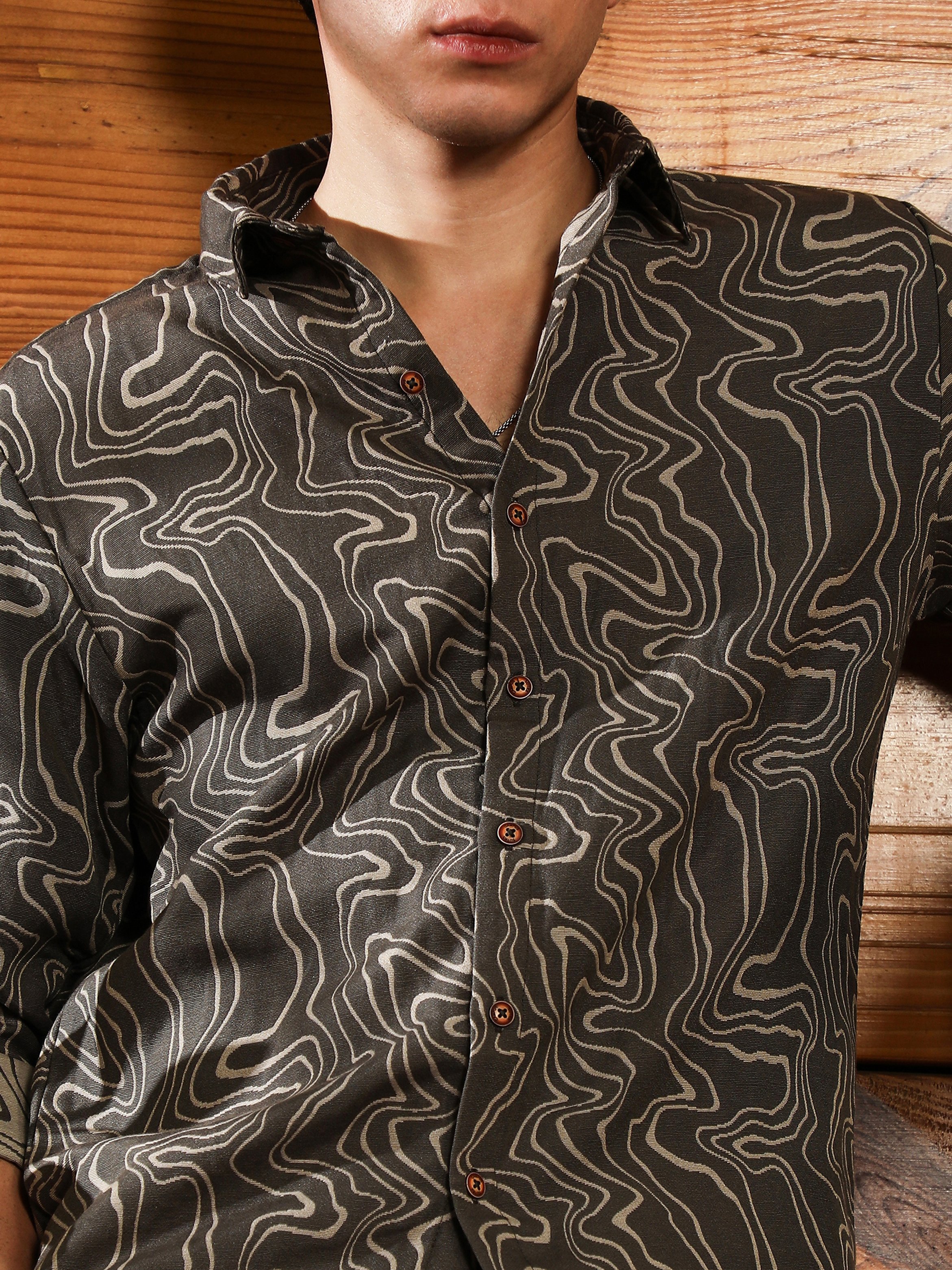 Men Textured Jacquard Shirt
