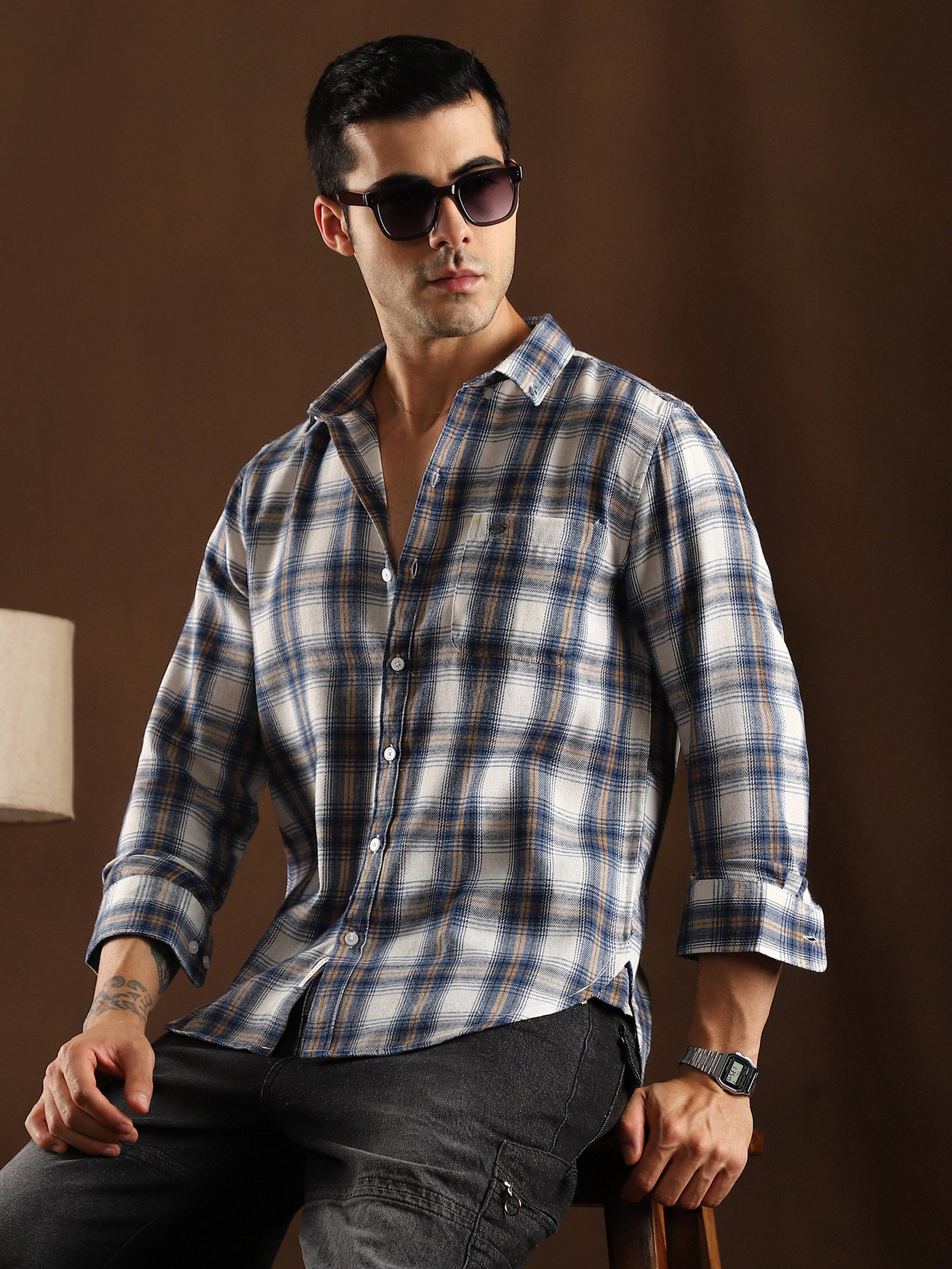 Men Checkered Regular Shirt