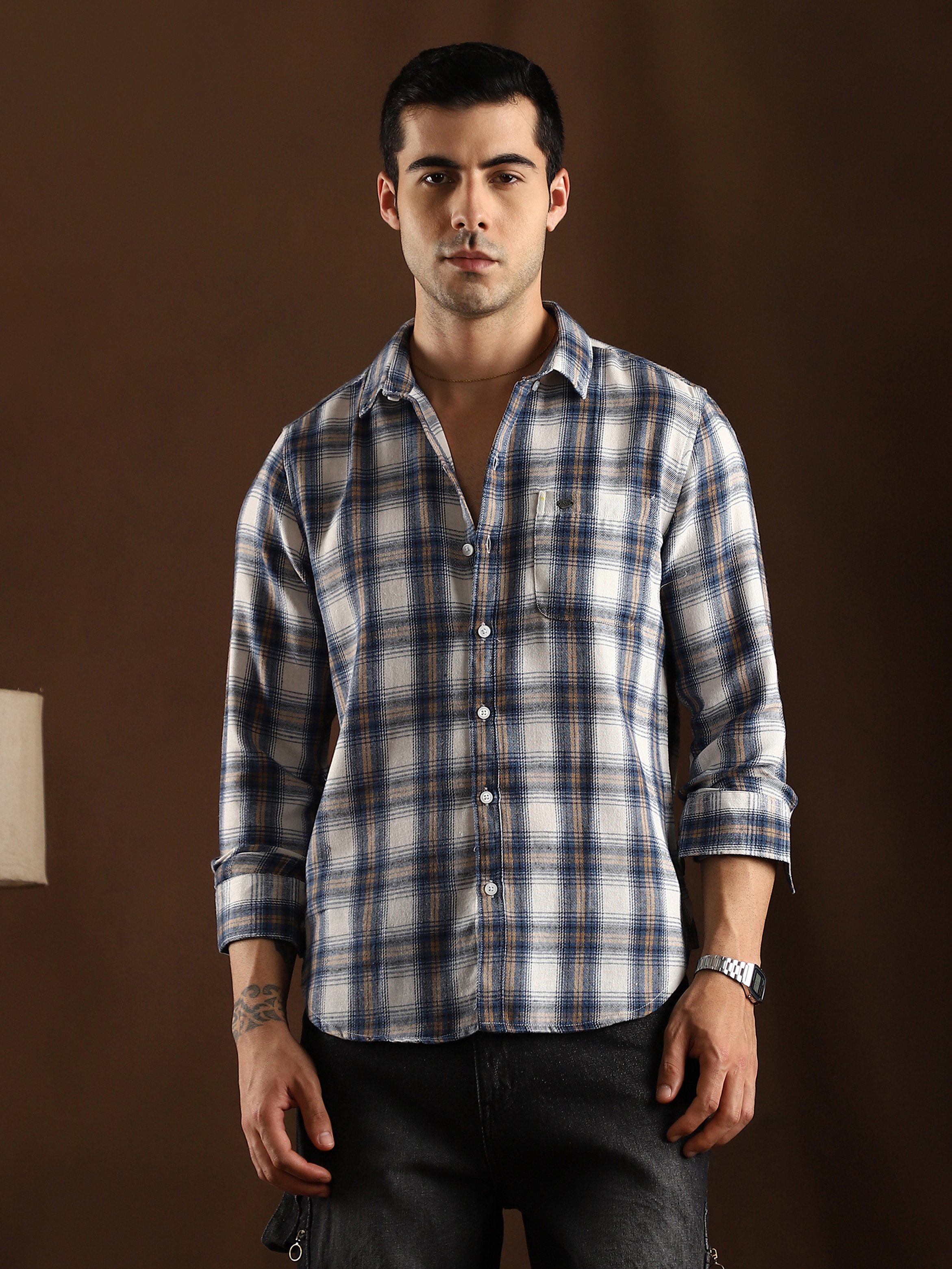 Men Checkered Regular Shirt