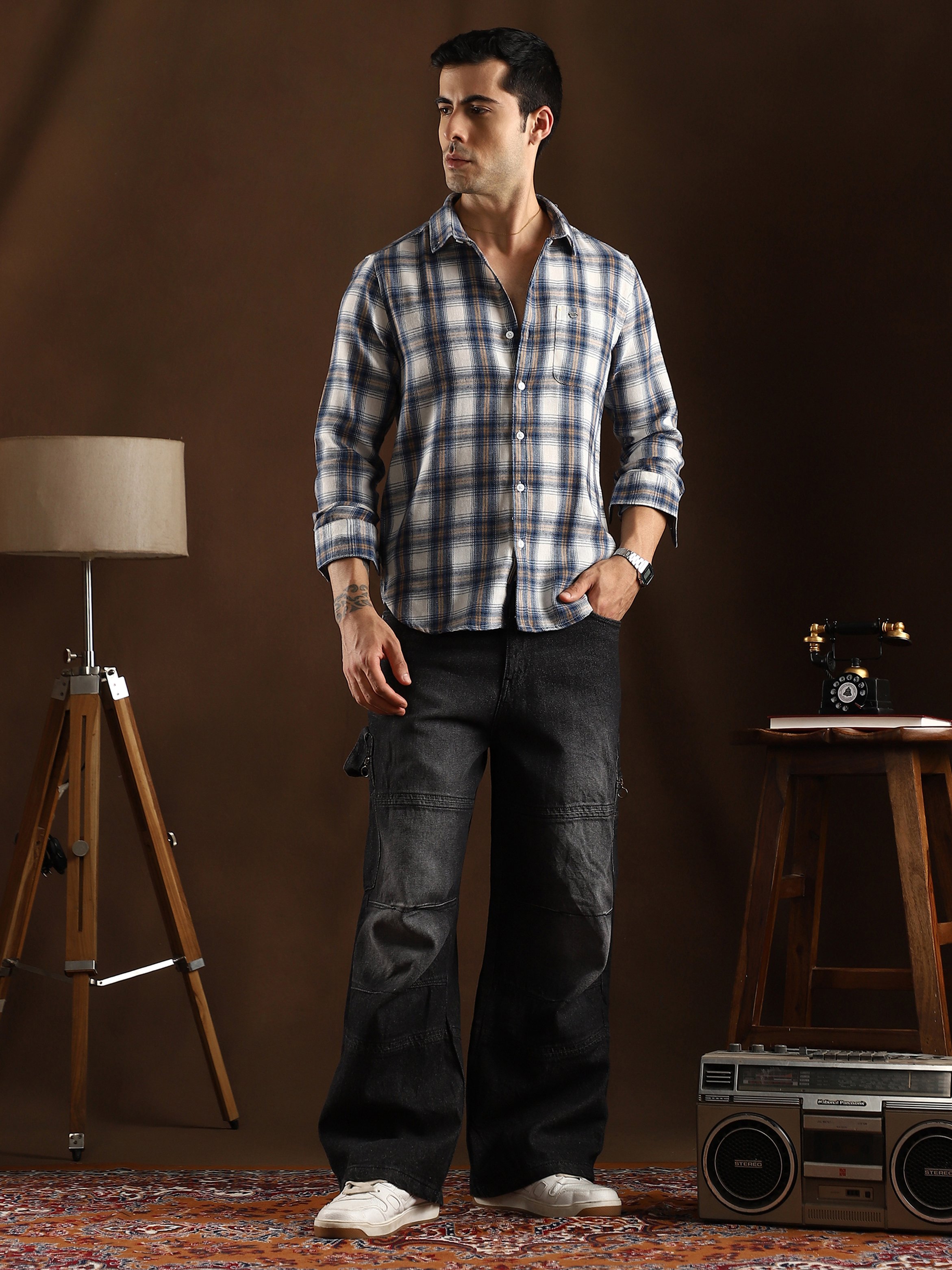 Men Checkered Regular Shirt