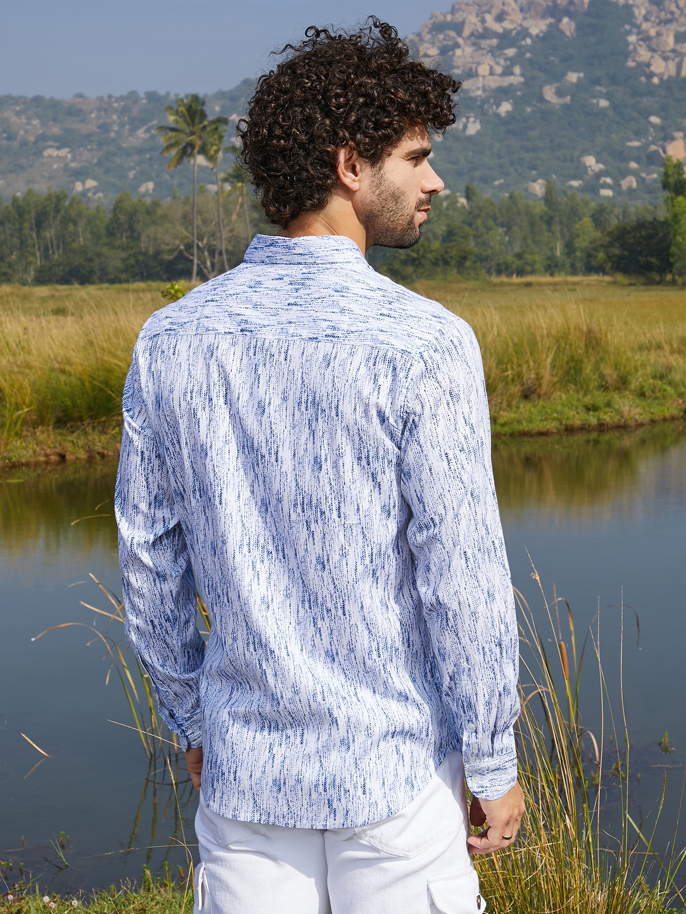 Men Textured Print Shirt