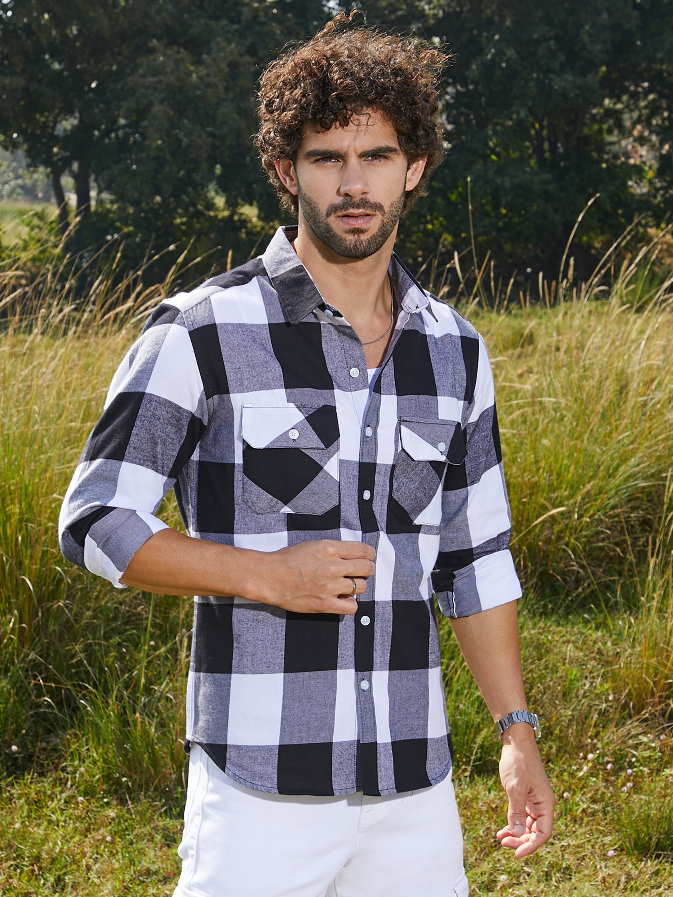 Men Prussian Blue Buffalo Utility Shirt
