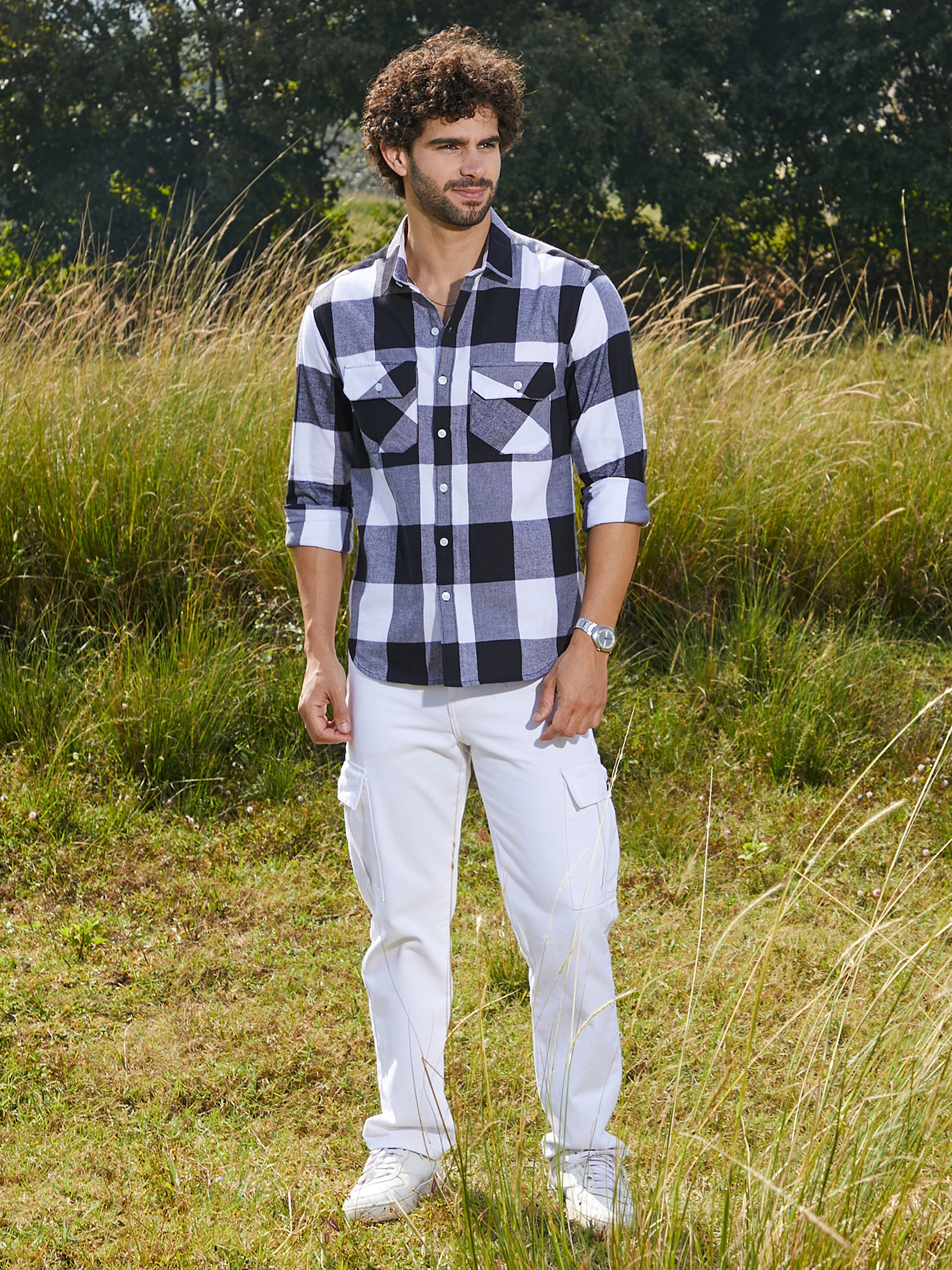Men Prussian Blue Buffalo Utility Shirt
