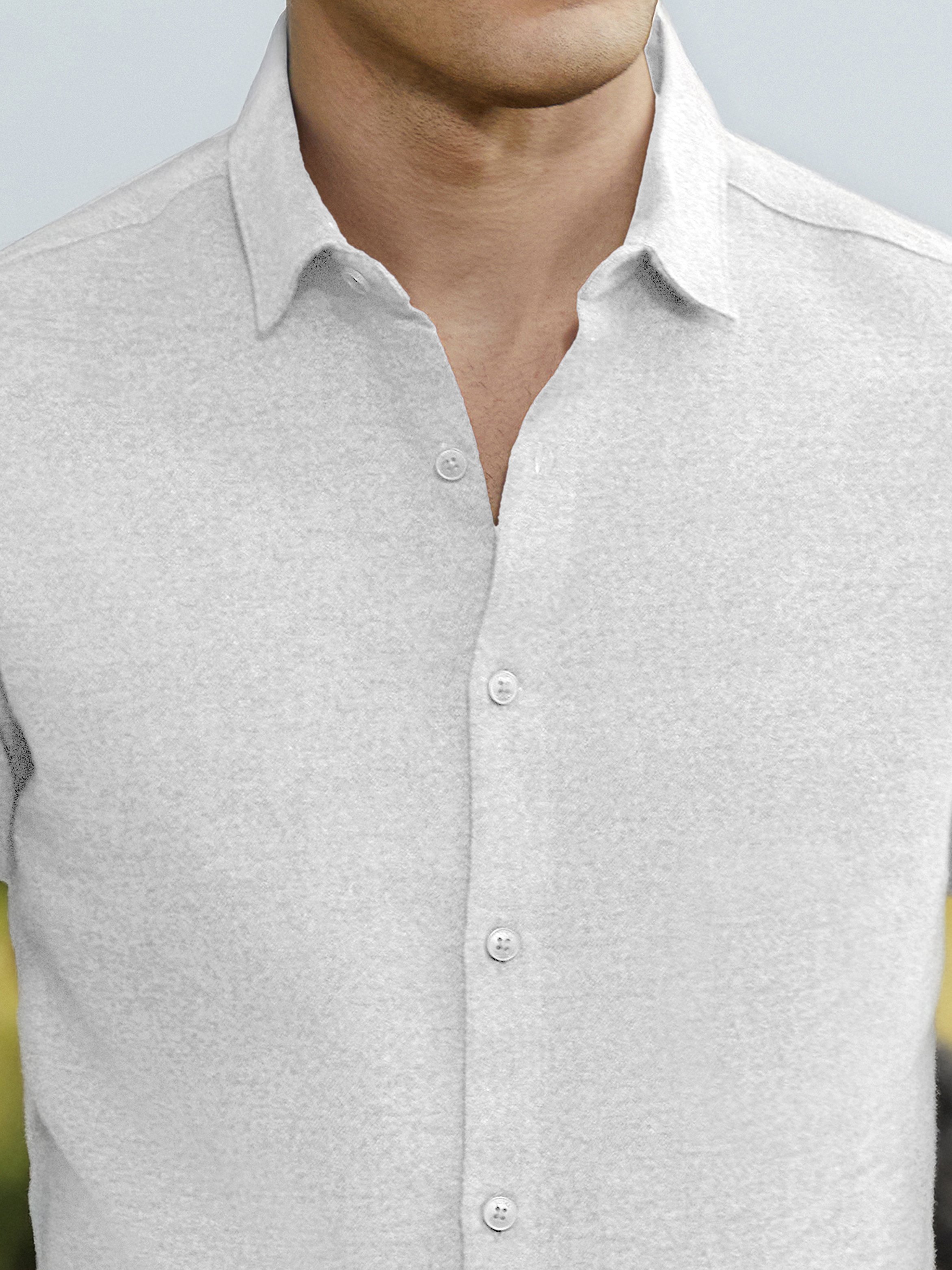 Men White Textured Regular Shirt