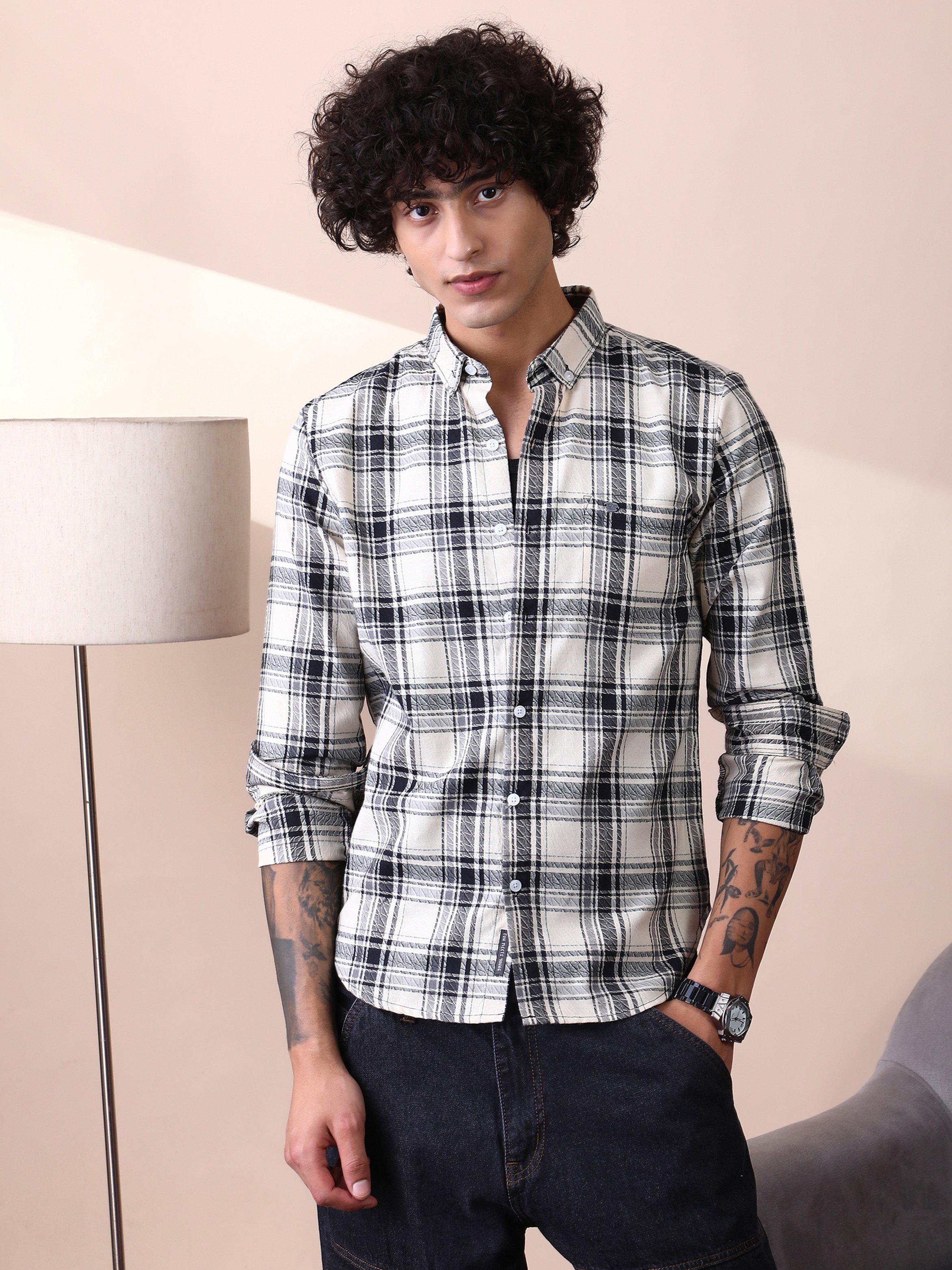 Men Checked Regular Fit Shirt