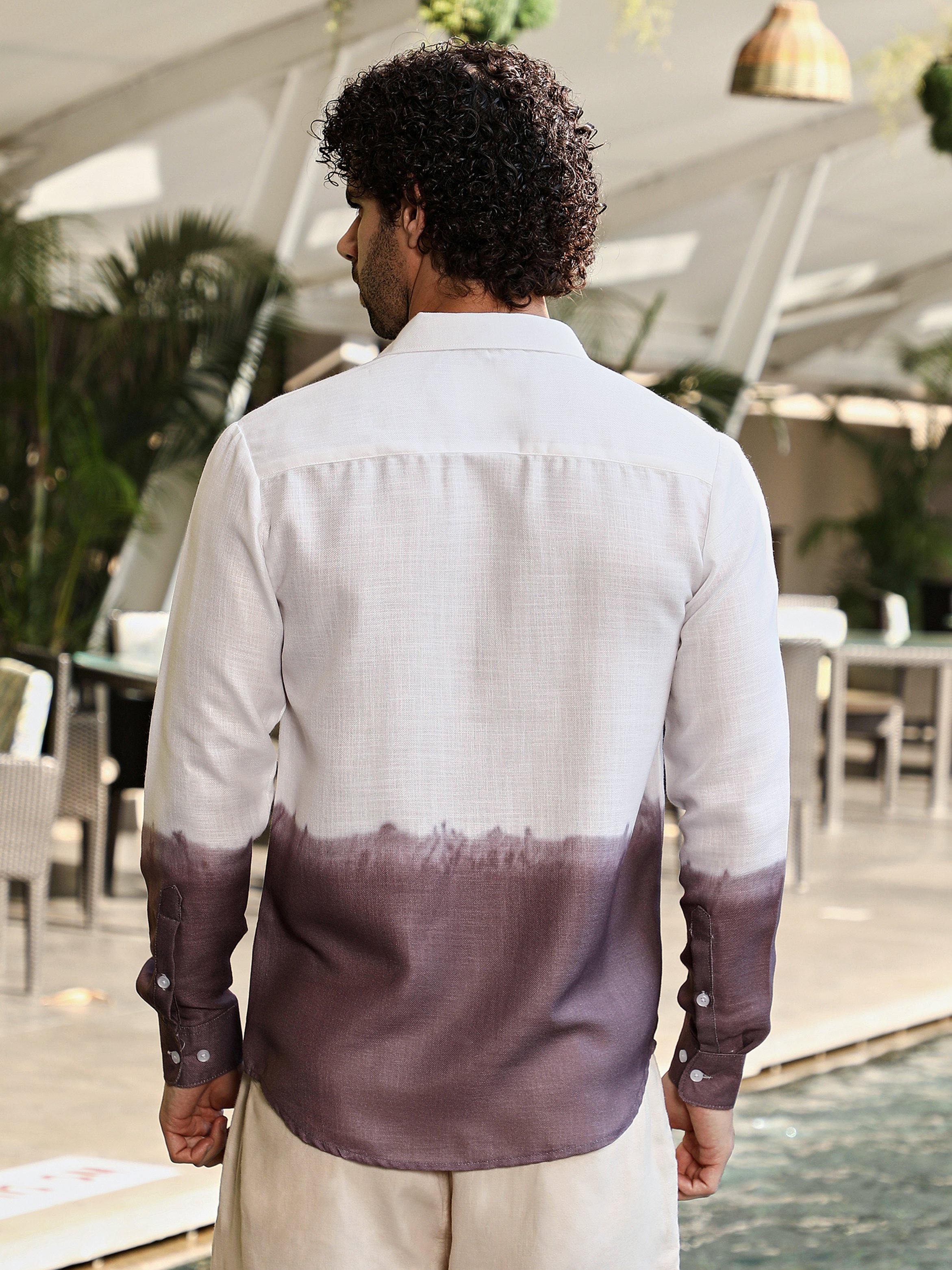 Men Brown Ombre Regular Shirt