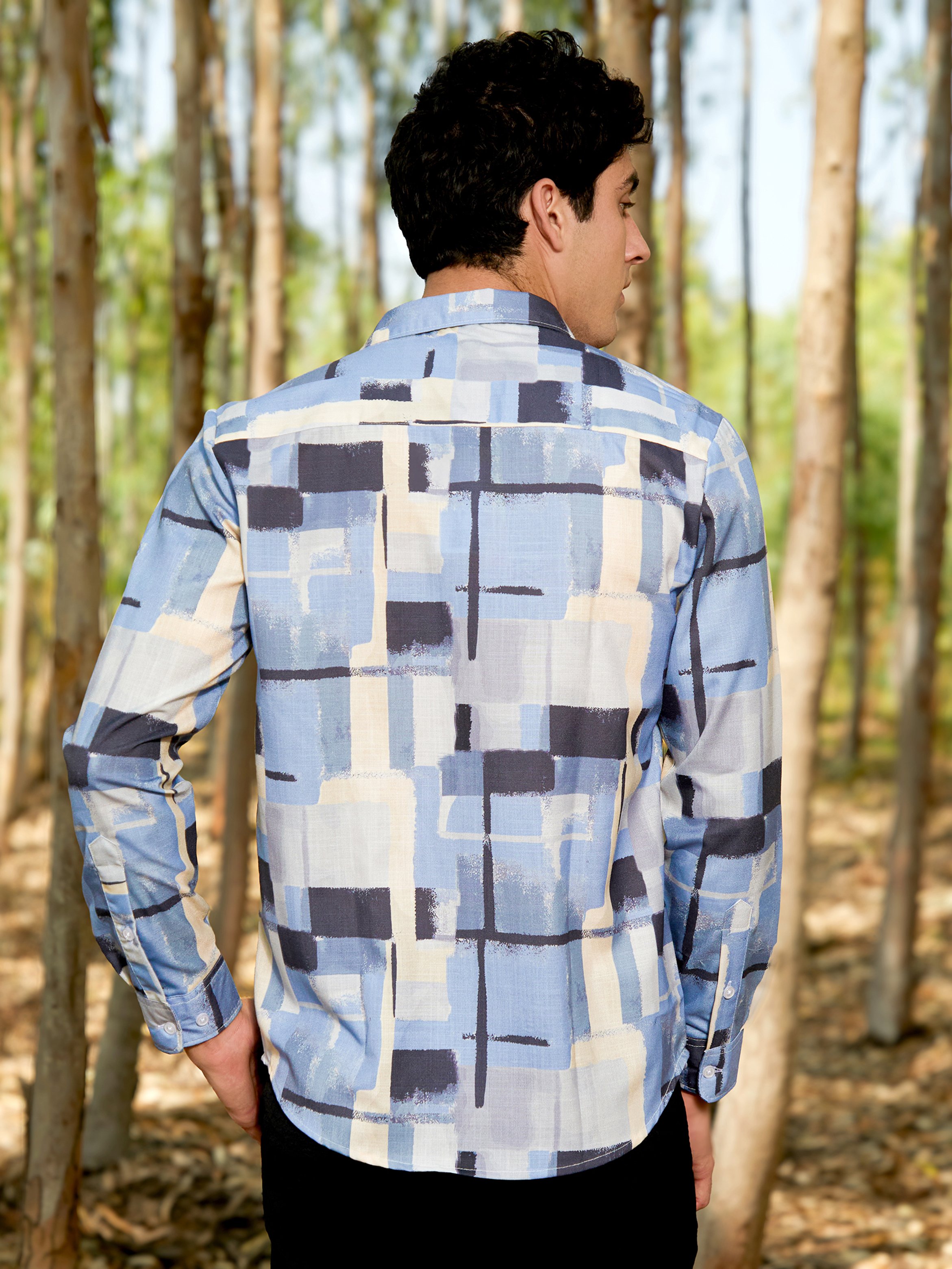 Men Abstract Print Regular Shirt