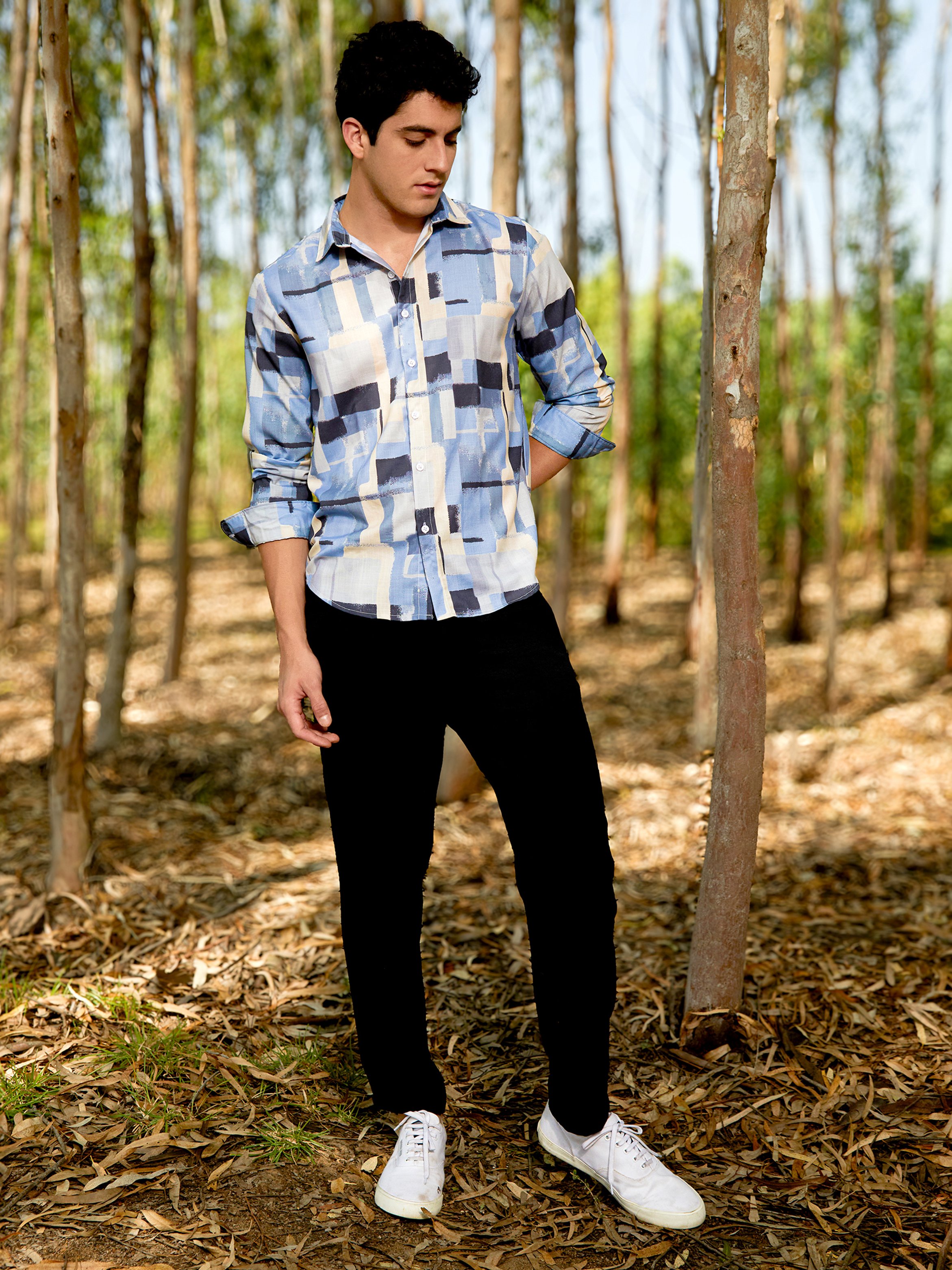 Men Abstract Print Regular Shirt