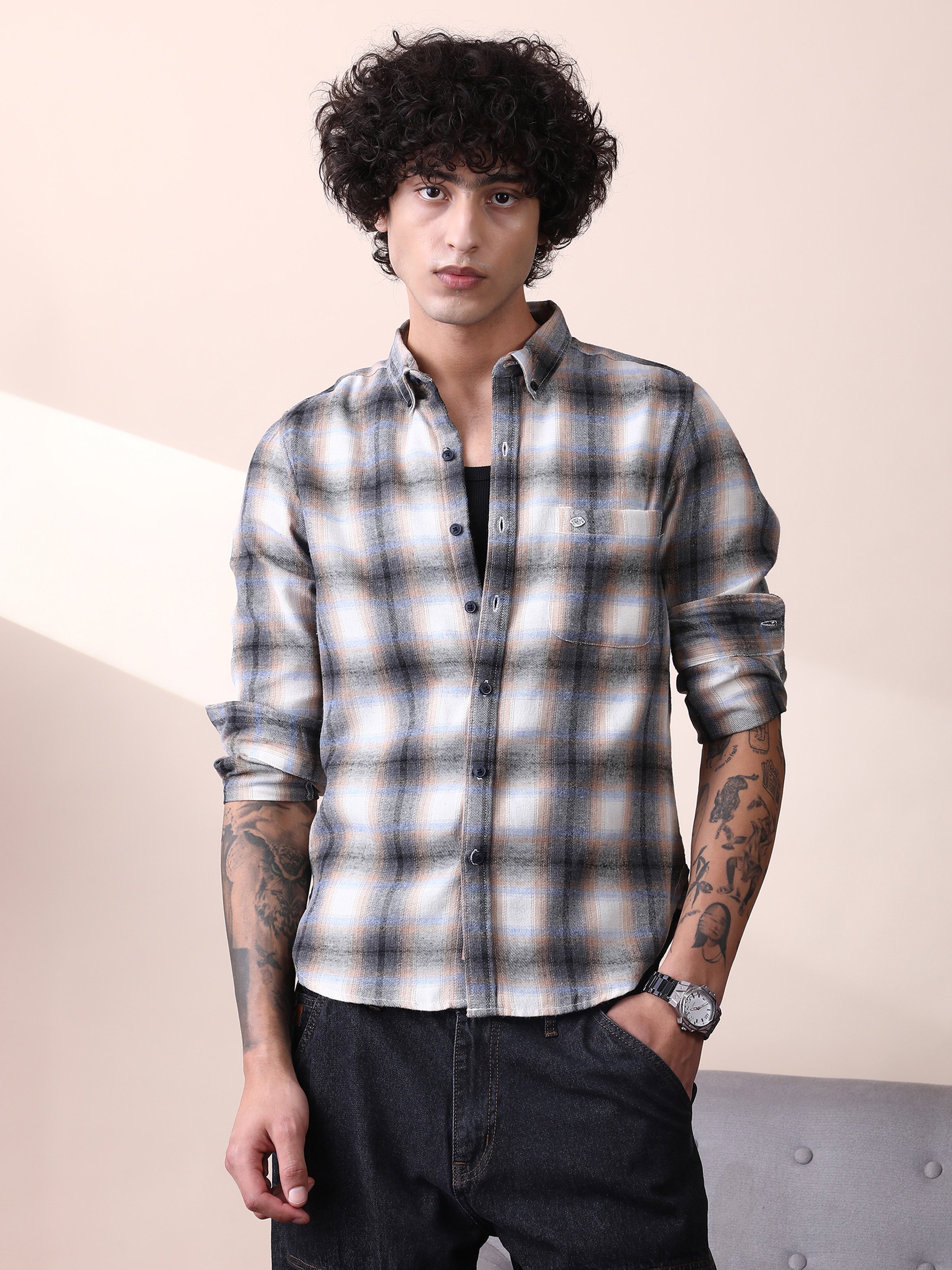 Men Checked Regular Shirt