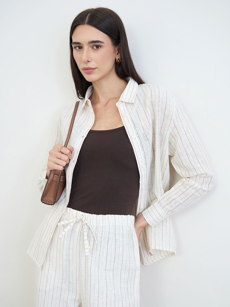 Brown Fitted Scoop Neck Strappy Cami Top