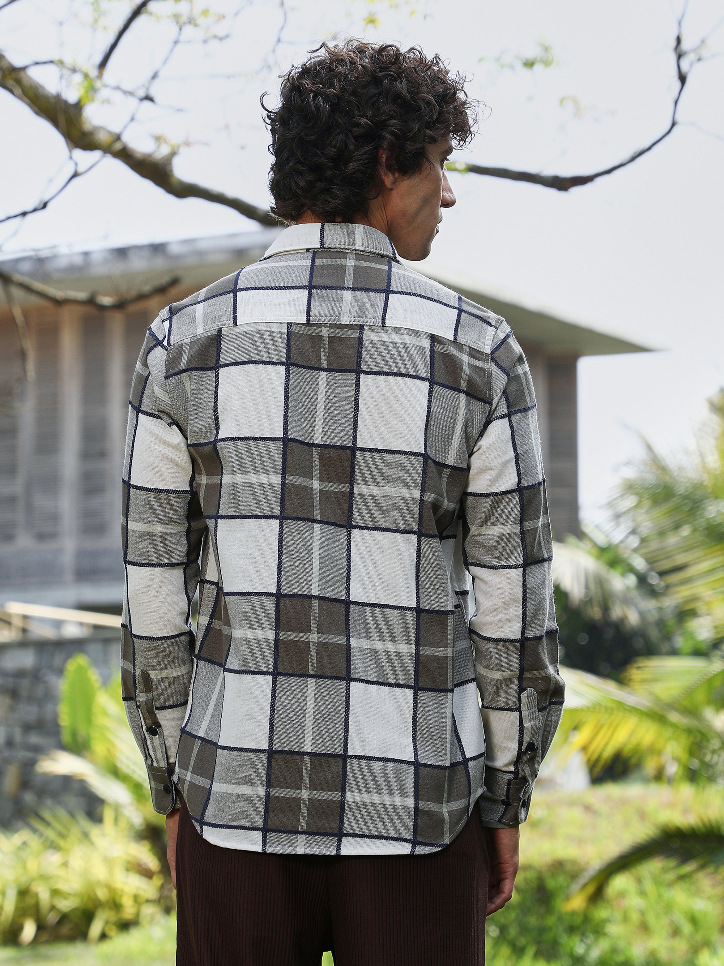 Men Green Checkered Regular Shirt