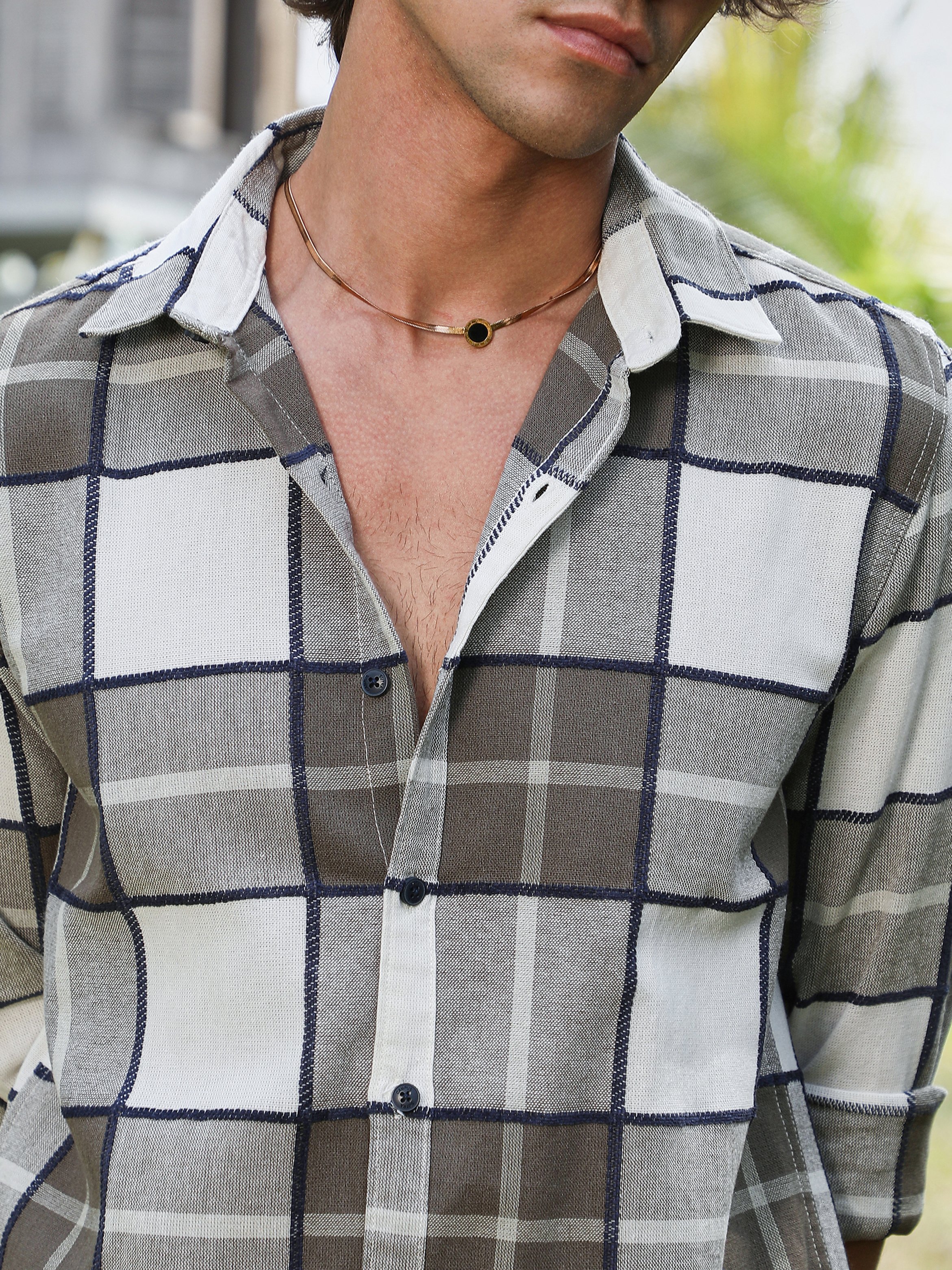 Men Green Checkered Regular Shirt