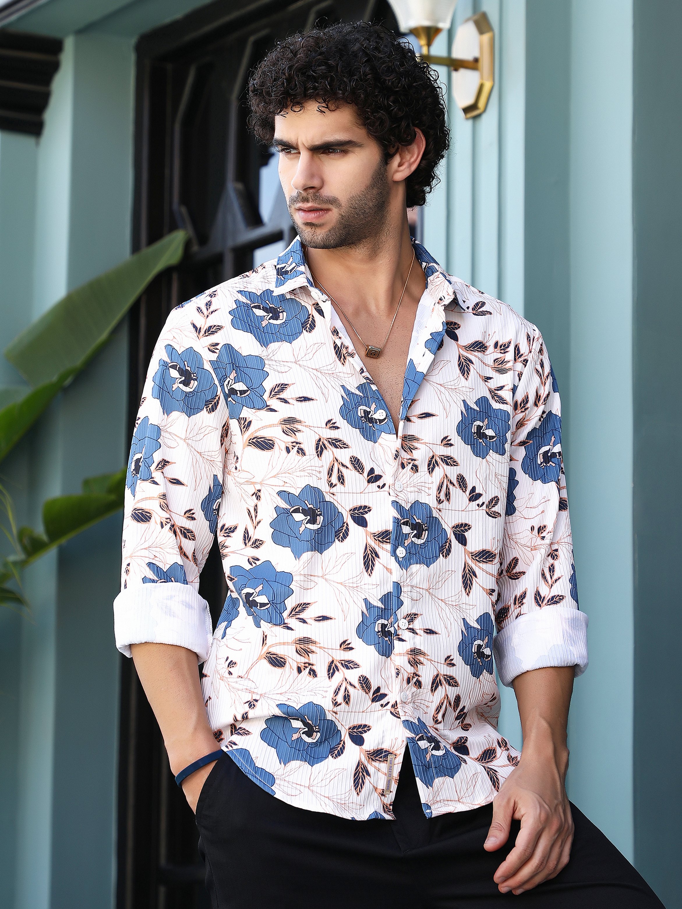 Men Floral Print Regular Tactile Shirt