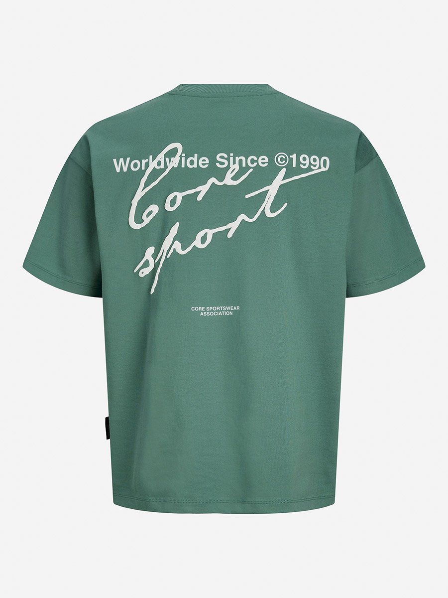 Green Oversized Script Back T-Shirt