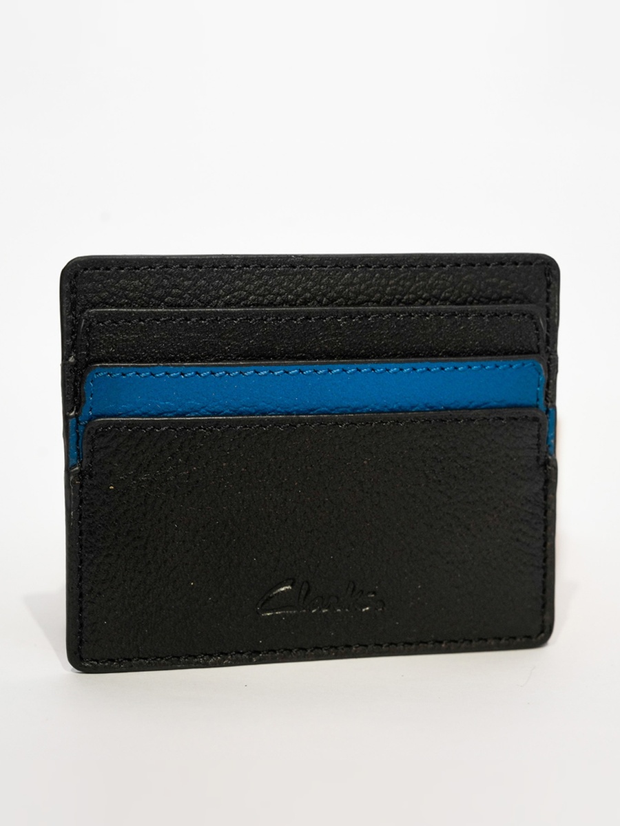 Men Black Textured Leather Card Holder
