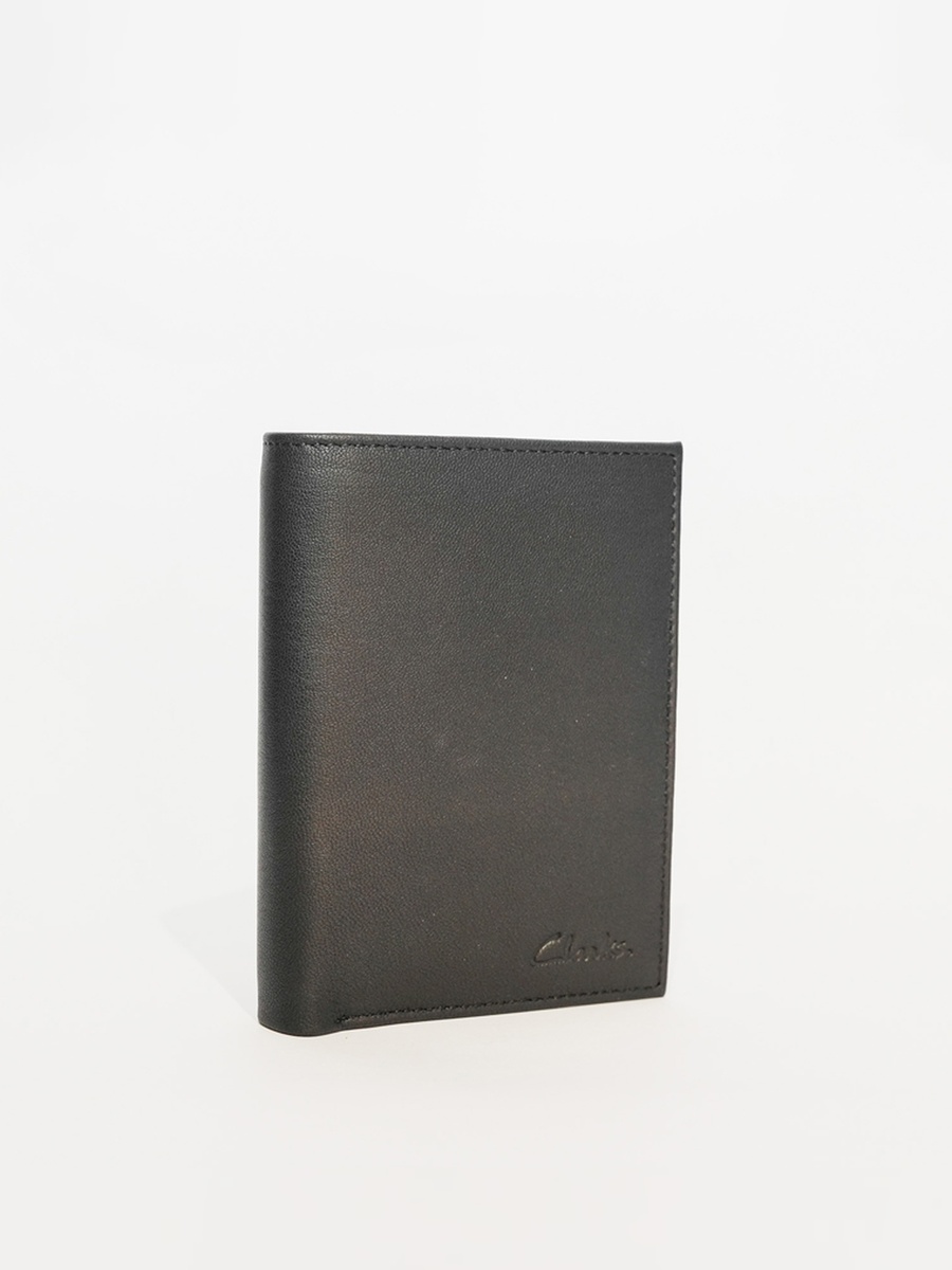 Men Black Logo Detail Leather Wallet