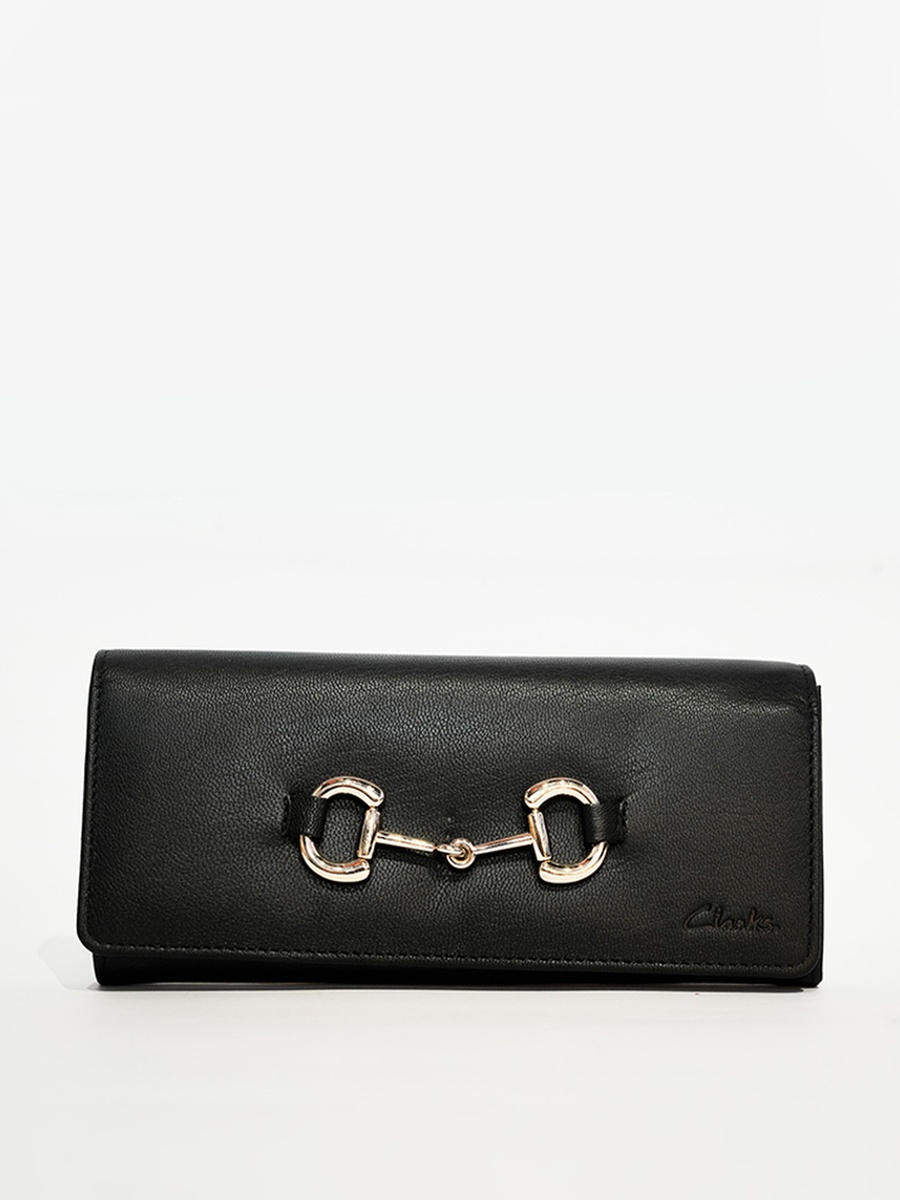 Black Leather Two-Fold Wallet