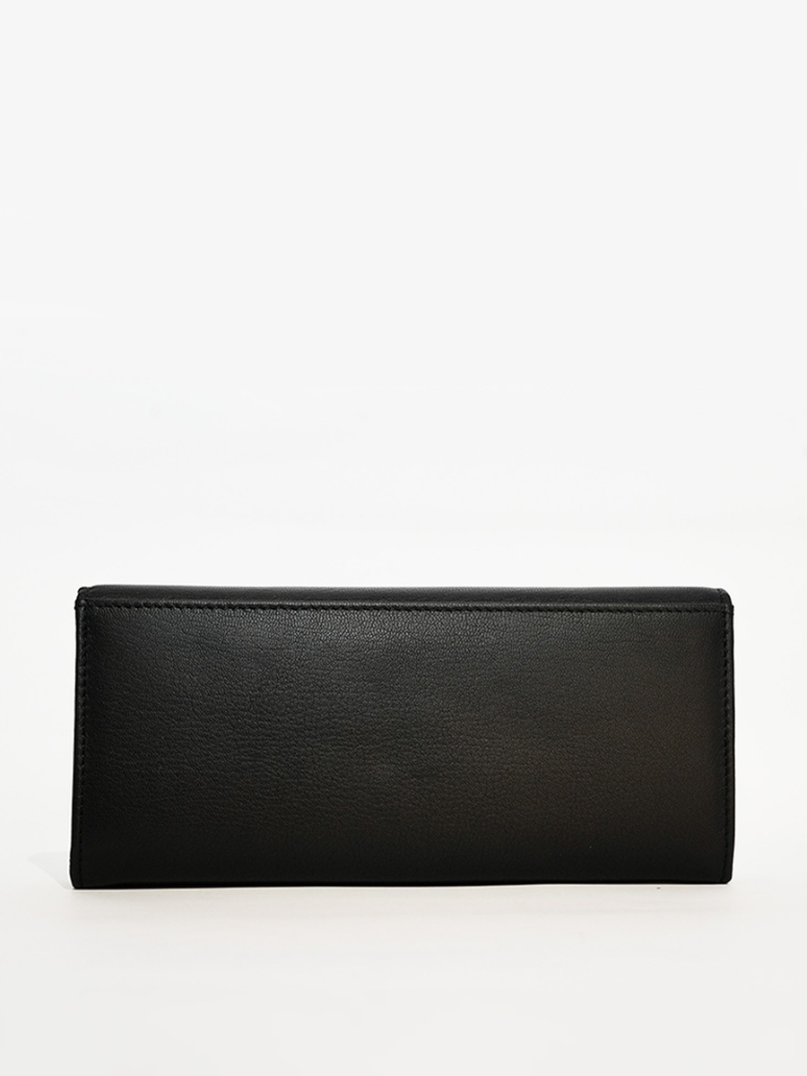 Black Leather Two-Fold Wallet