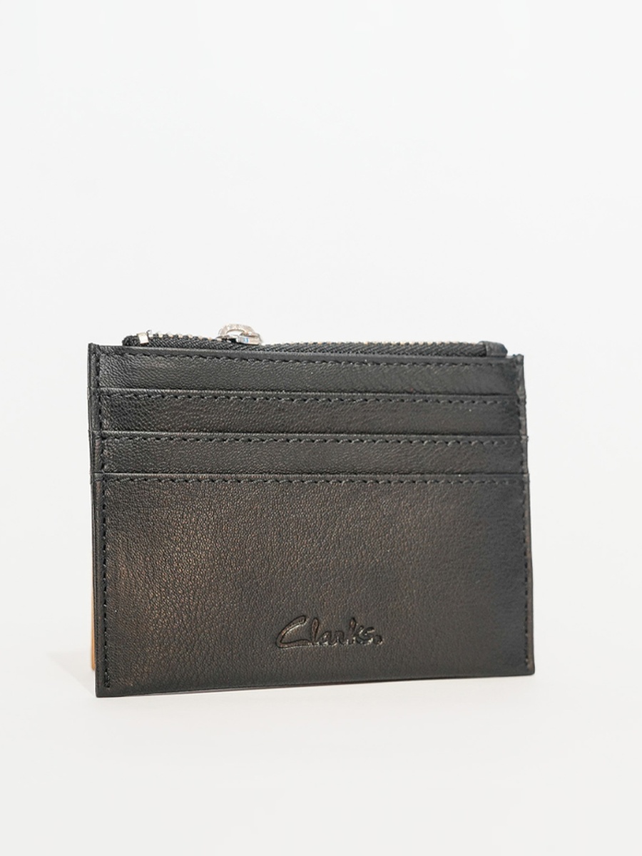 Men Black Logo Detail Leather Card Holder