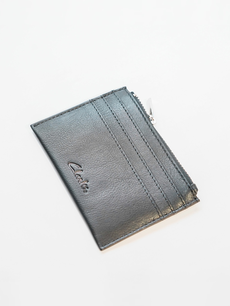 Men Black Logo Detail Leather Card Holder