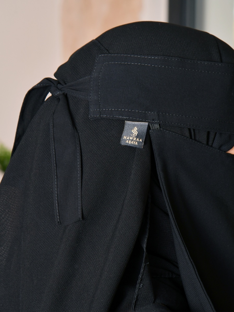 Solid Niqab with Tie-Closure