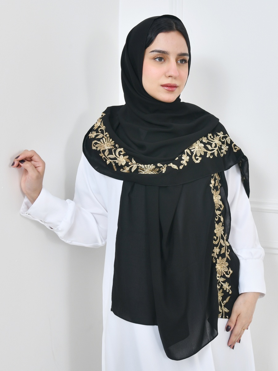 حجاب بتطريز أزهار