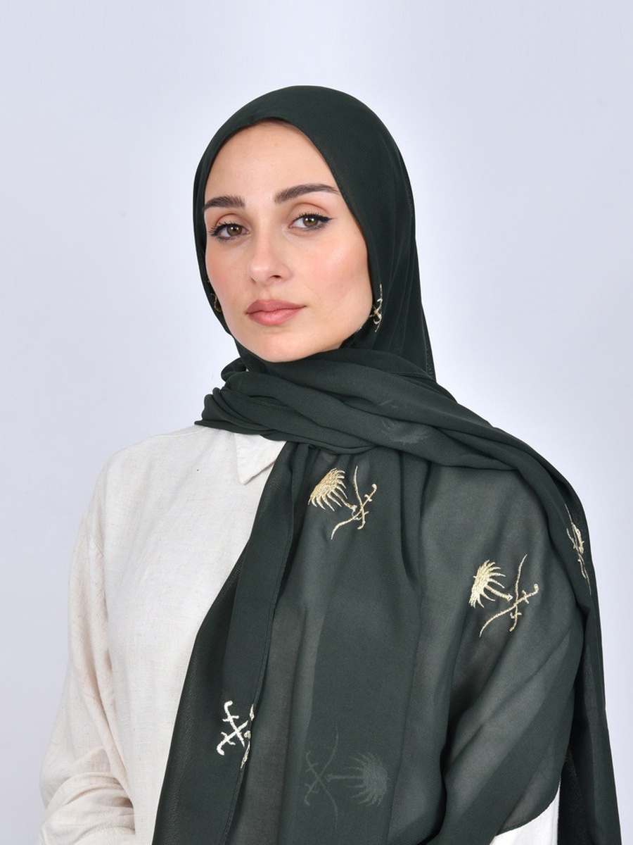 Embroidered Emblem Hijab
