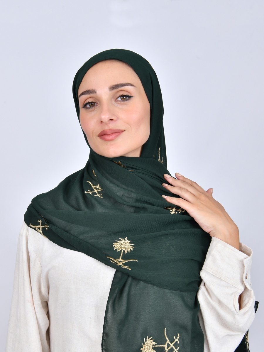 Embroidered Emblem Hijab
