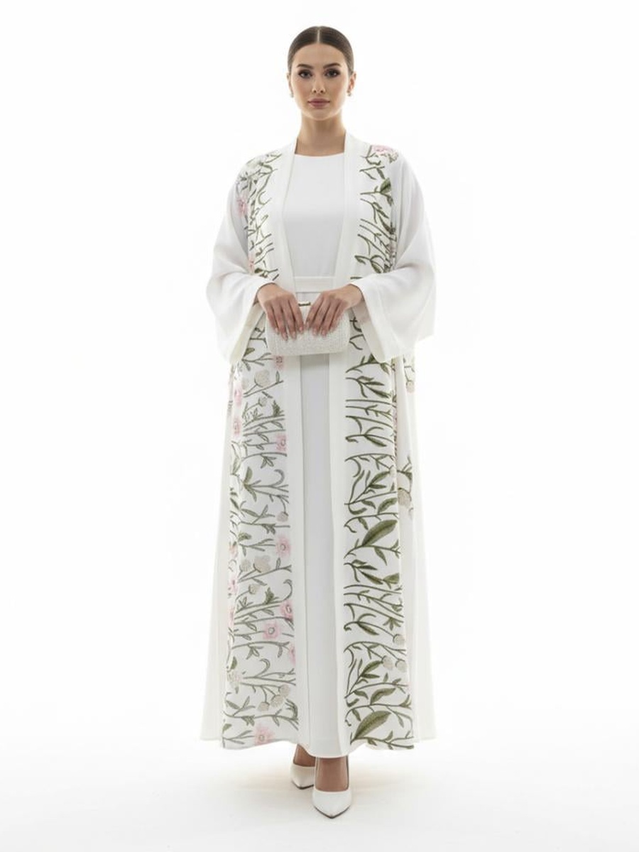 Ghosoun Al Rabee Embroidered Long Sleeves Abaya