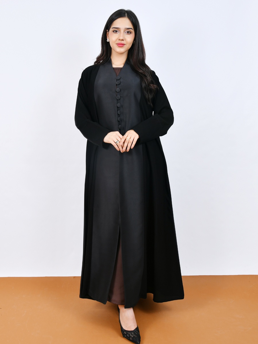 Black Classic Abaya with Buttons