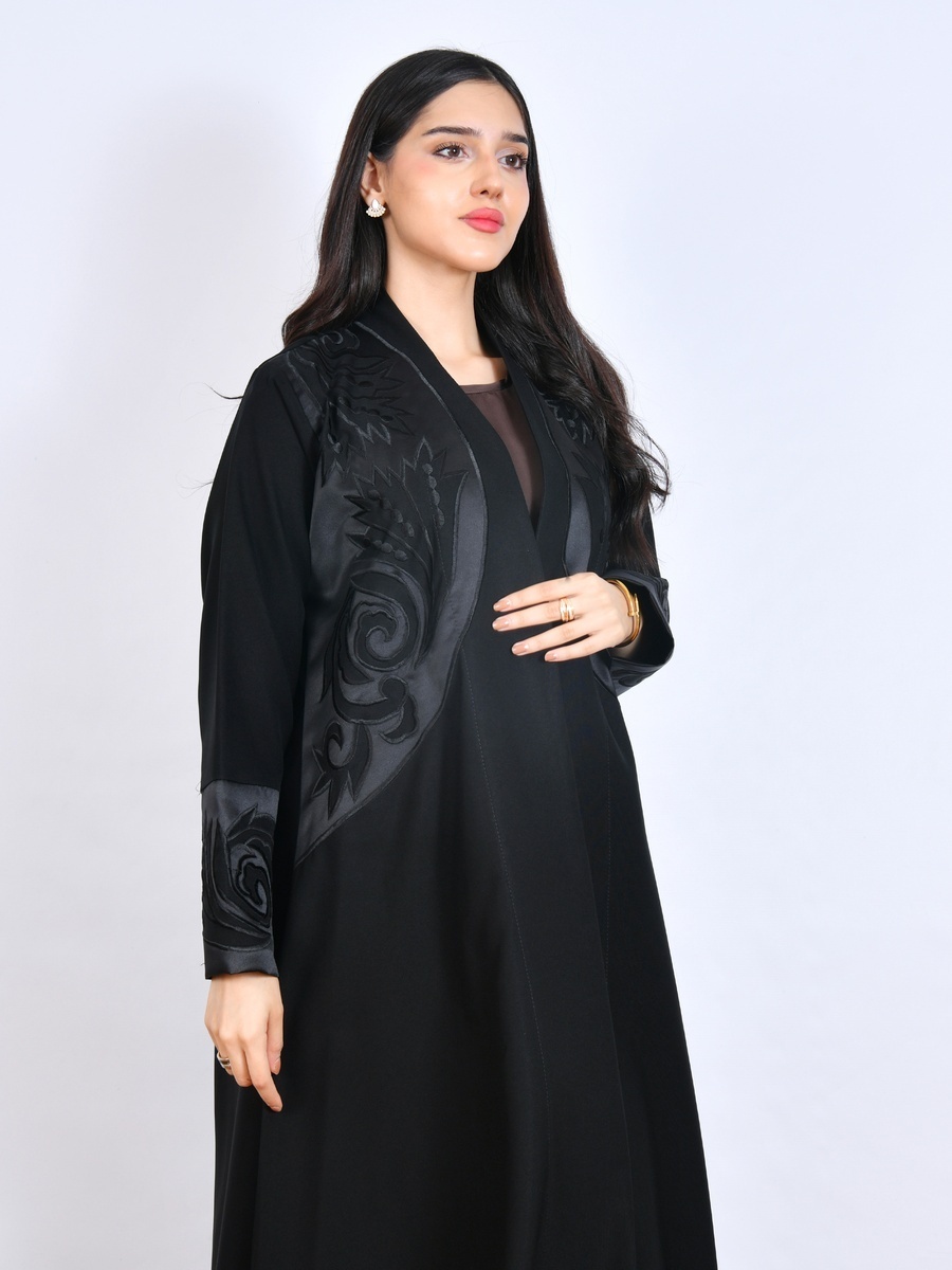 Embellished Front Open Abaya