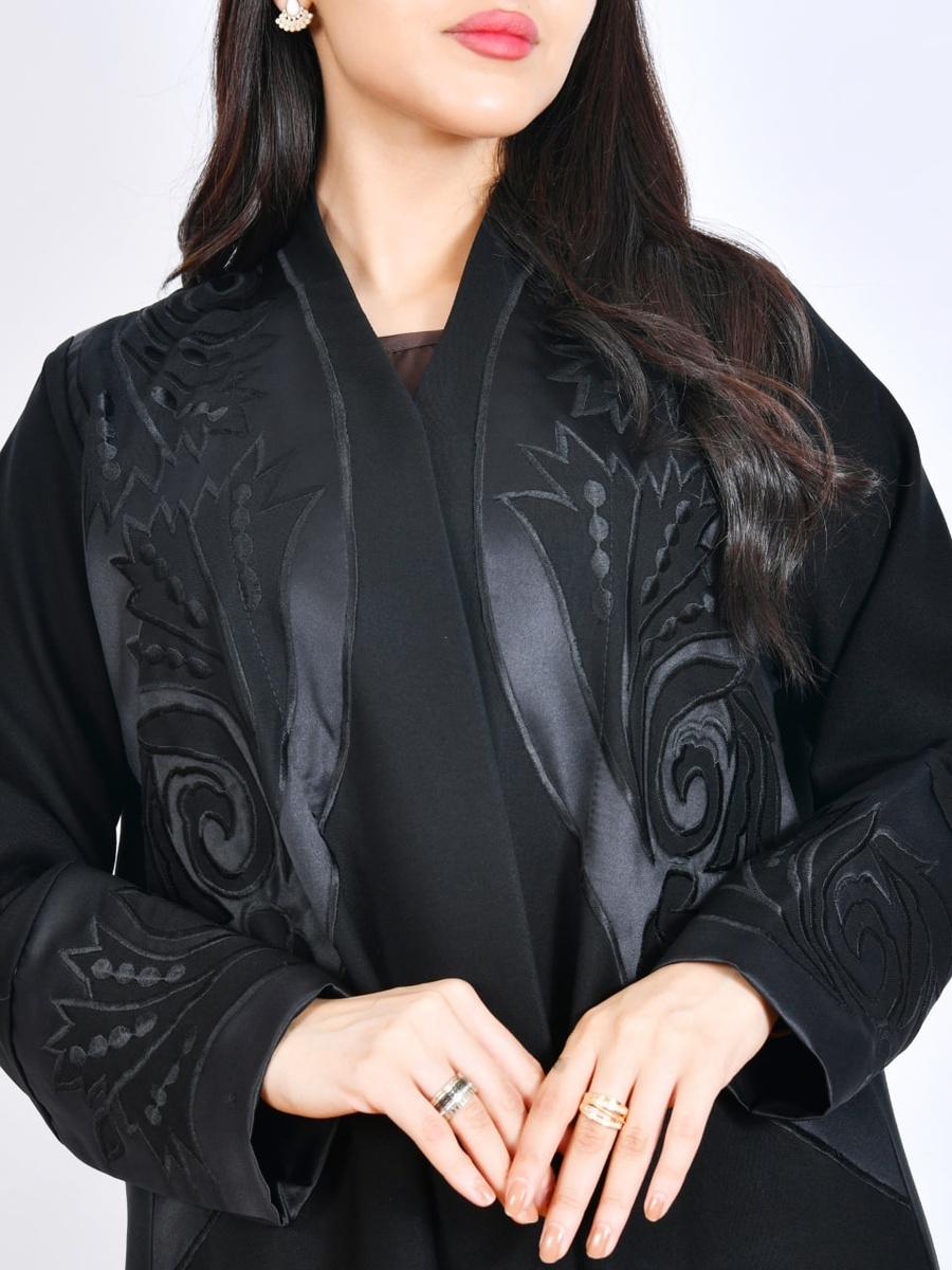 Embellished Front Open Abaya
